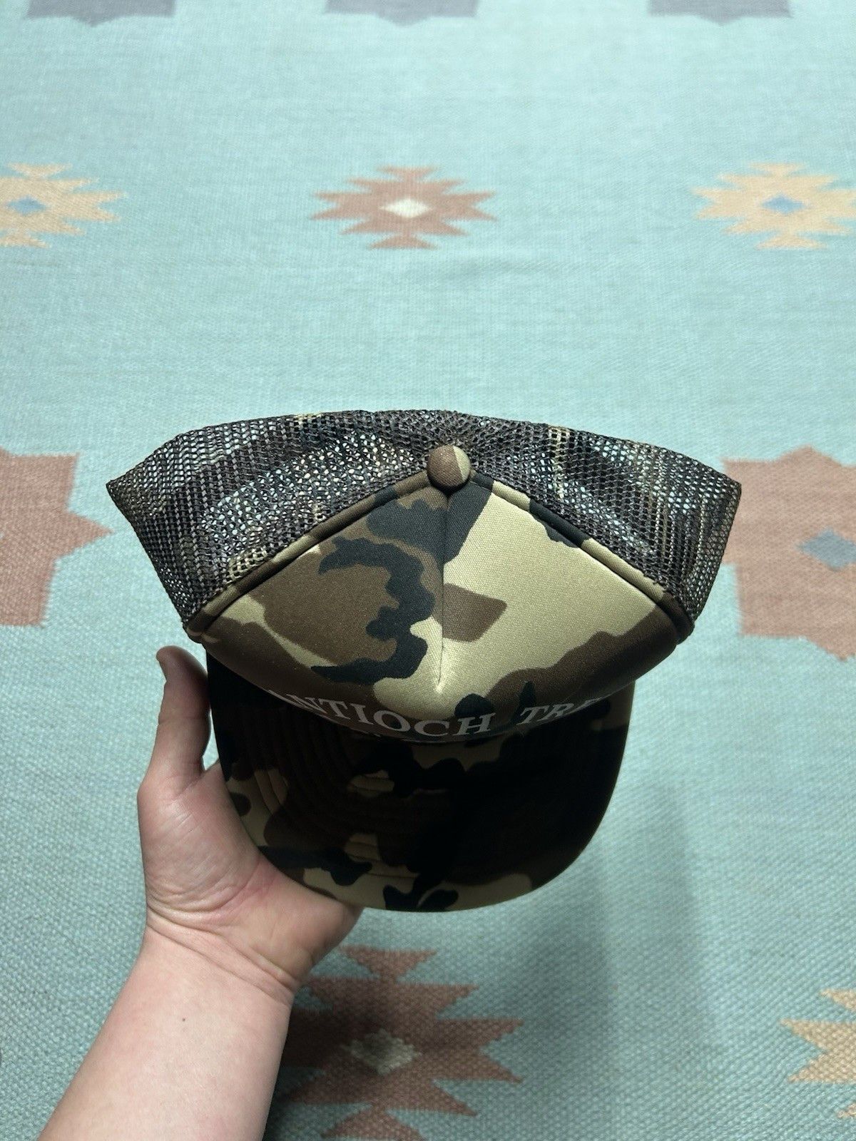 Vintage Vintage trucker hat camo Antioch Tree Farm Michigan snapback Size ONE SIZE - 3 Thumbnail