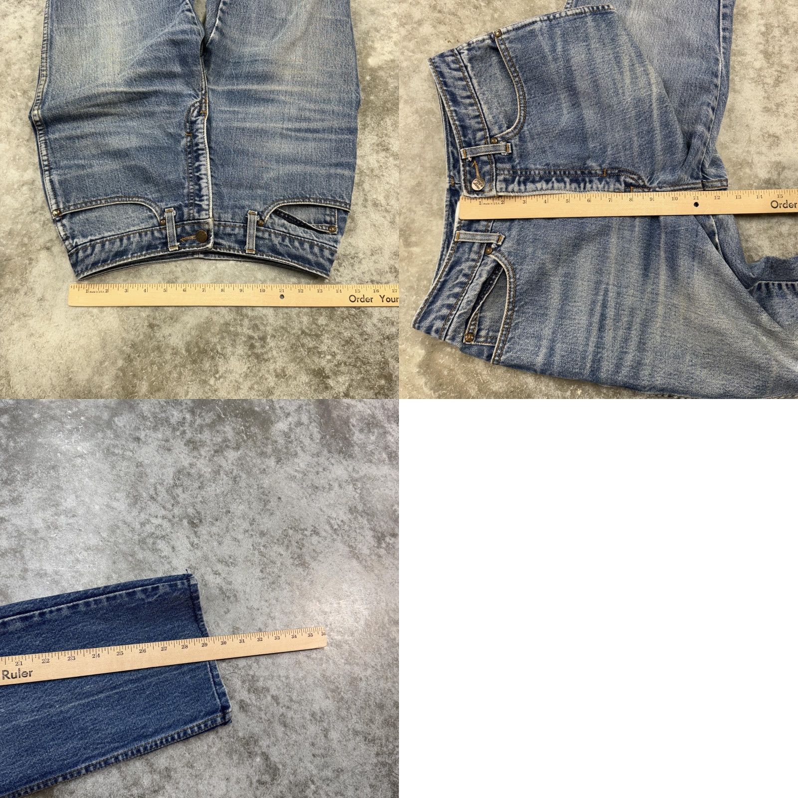 Tony Lama VINTAGE Tony Lama Jeans Womens 9 Blue Denim High Rise Western Cowboy USA 80s Distressed Embroidered Logo Pockets 32in Inseam Mens Women Girls Boys Size 30" / US 8 / IT 44 - 8 Thumbnail