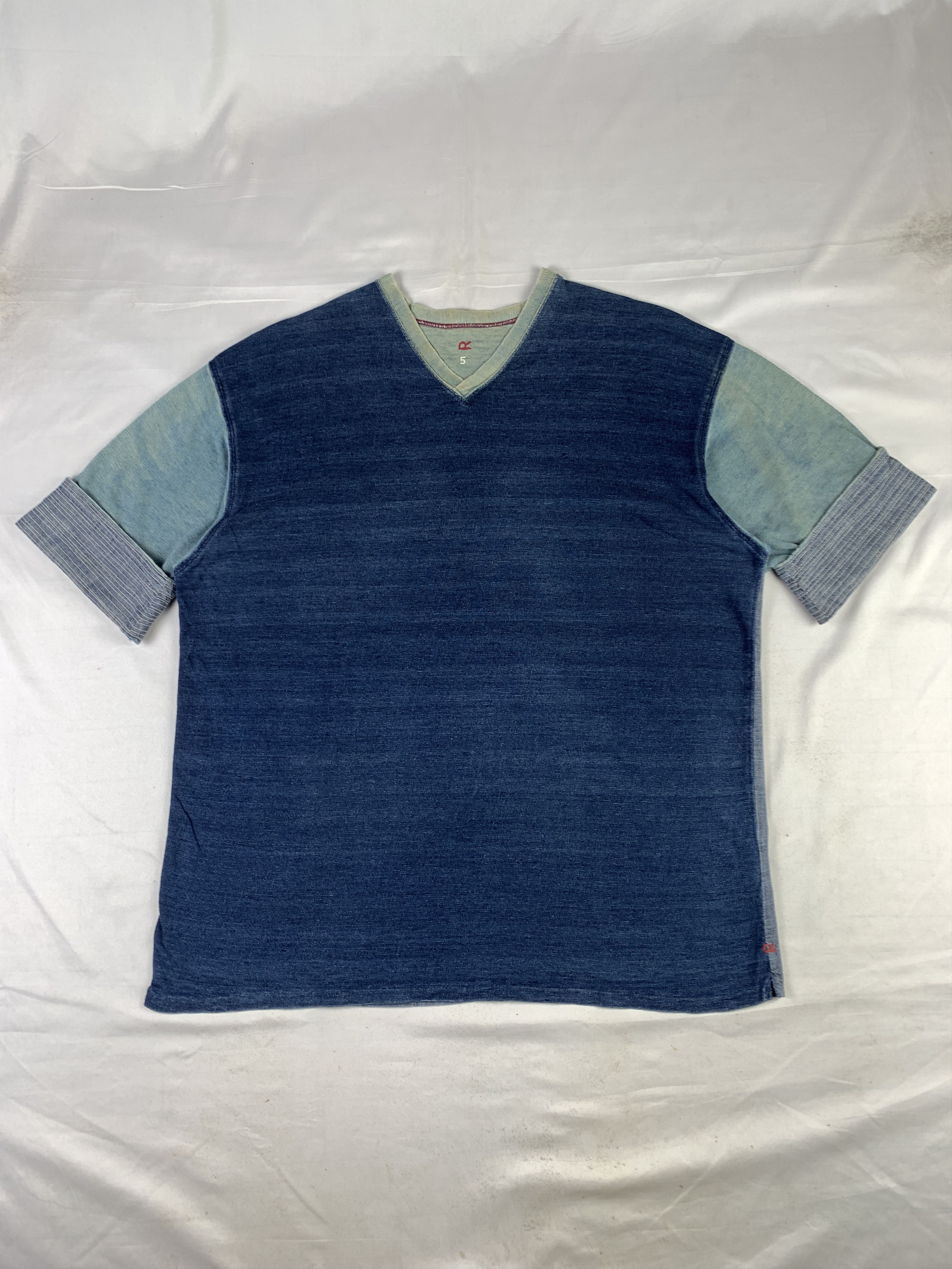 45rpm 45rpm Indigo Dyed Multicolour V-neck Tee (XL) Size US XL / EU 56 / 4 - 1 Thumbnail
