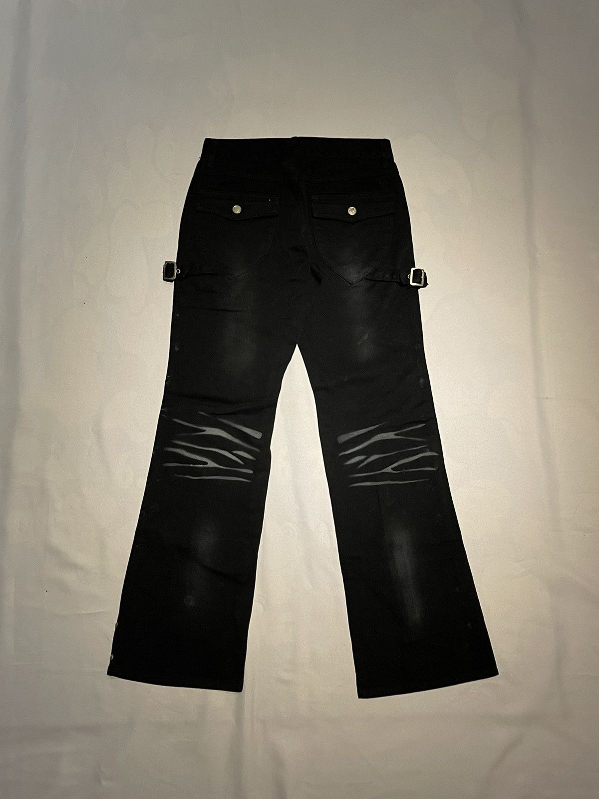 If Six Was Nine × Japanese Brand Berning Sho Flared Tactical Distressed Jeans Pant Size US 28 / EU 44 - 2 Thumbnail