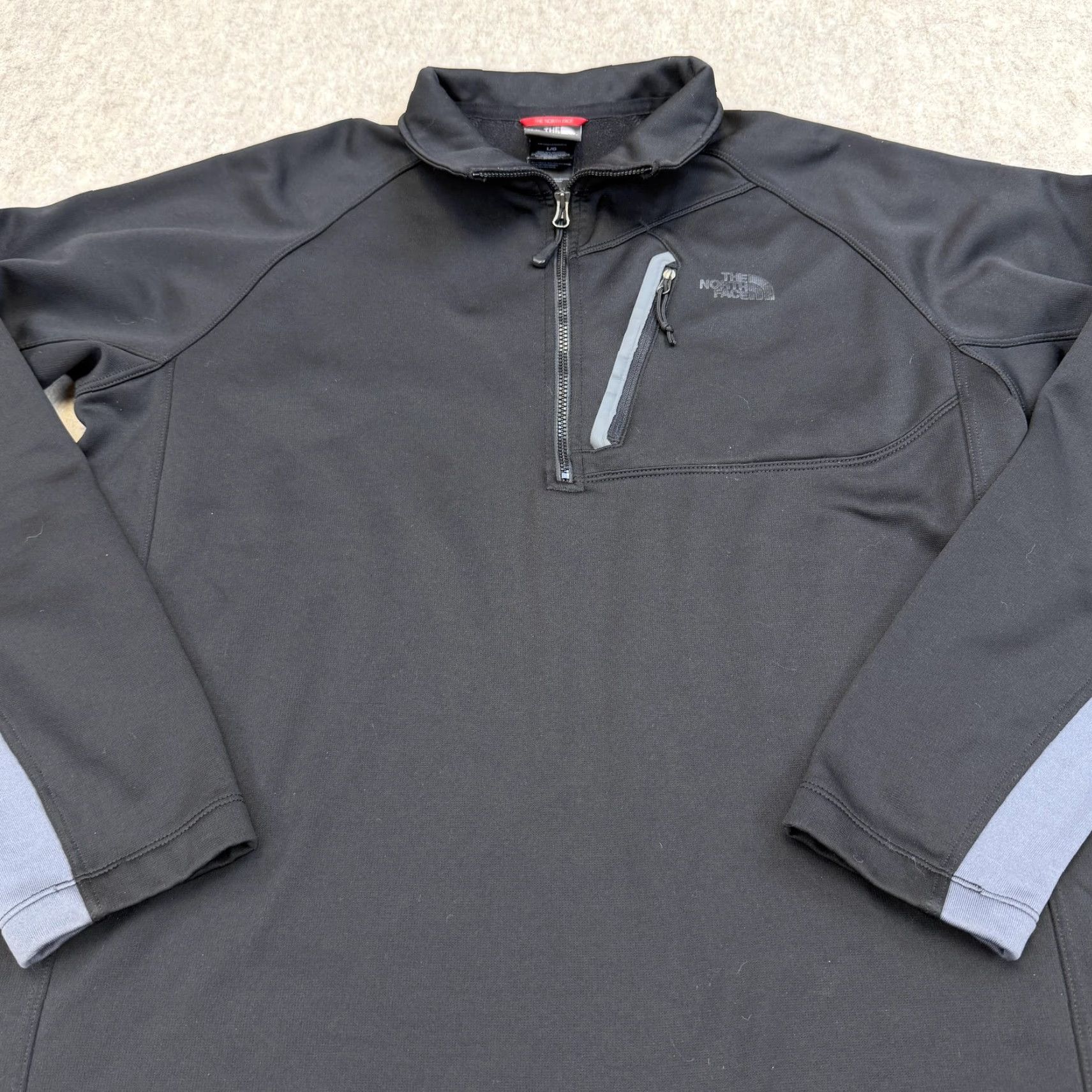 The North Face The North Face Pullover Mens Large Black Quarter Zip Fleece Sweatshirt Outdoor Size US L / EU 52-54 / 3 - 3 Thumbnail