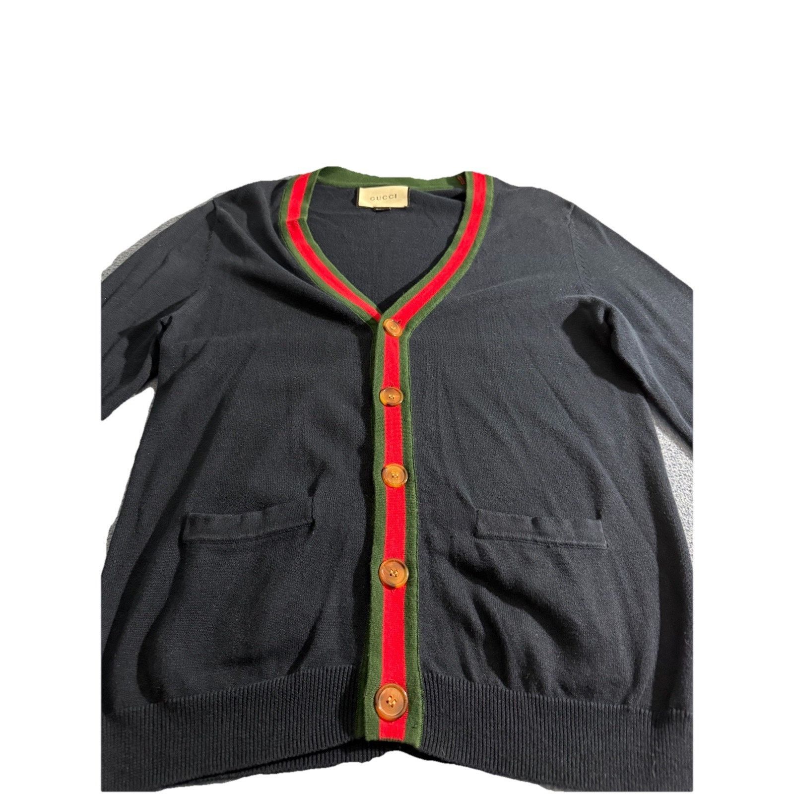 Gucci M Gucci Navy Knit Buttoned Cardigan Sweater Size US M / EU 48-50 / 2 - 3 Thumbnail
