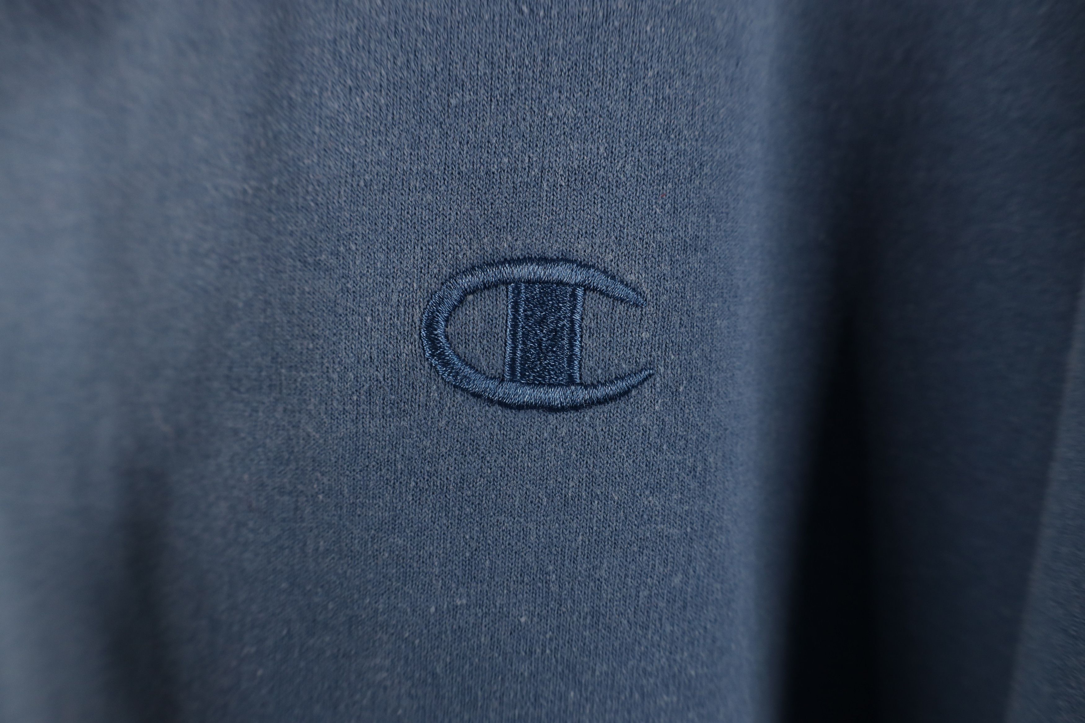 Champion Vintage Champion Faded Monochrome Hoodie Sweatshirt Blue Size US M / EU 48-50 / 2 - 5 Thumbnail