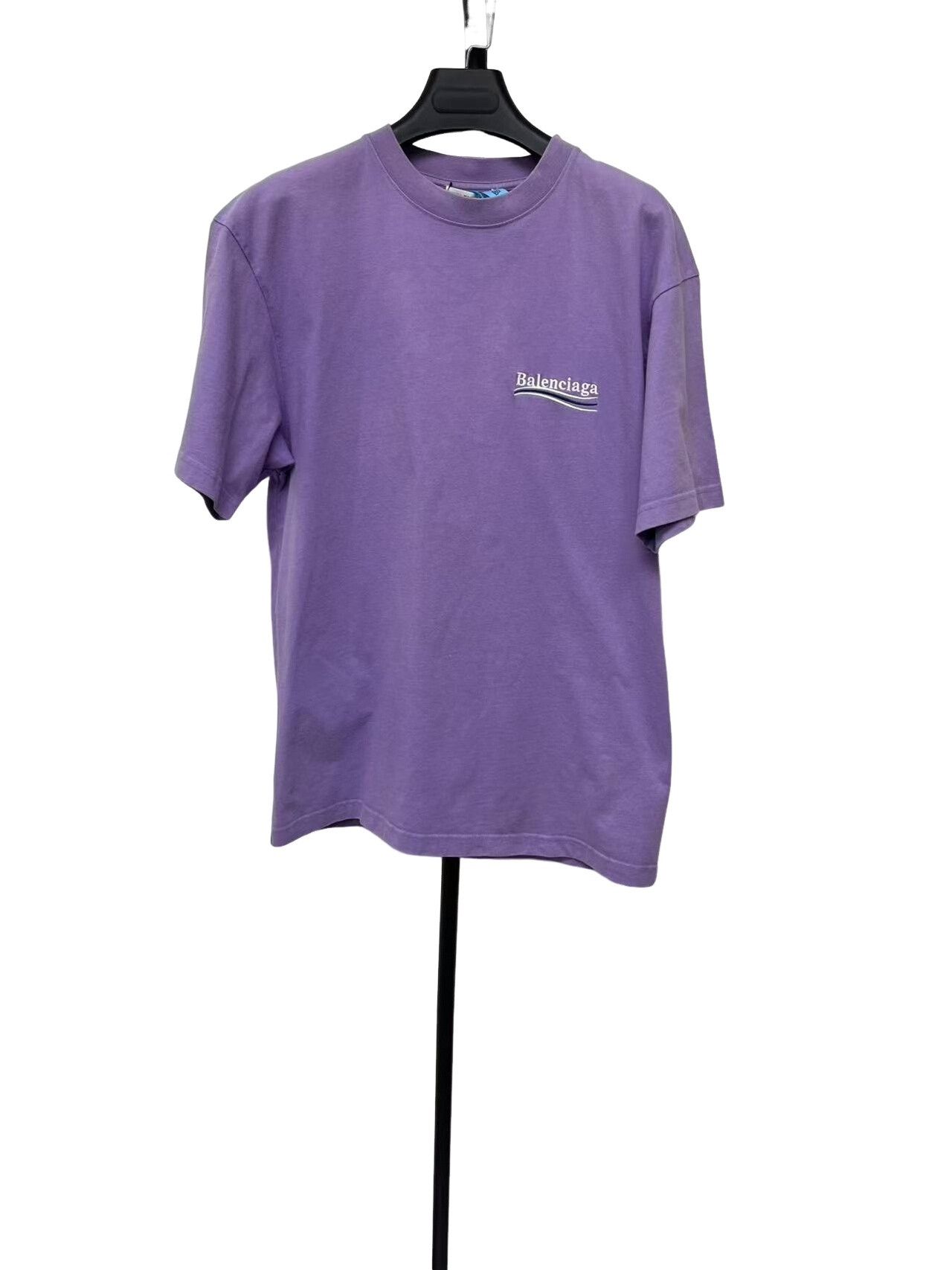 Balenciaga Balenciaga Purple Campaign Logo T-Shirt XXS Size US XXS / EU 40 - 1 Thumbnail
