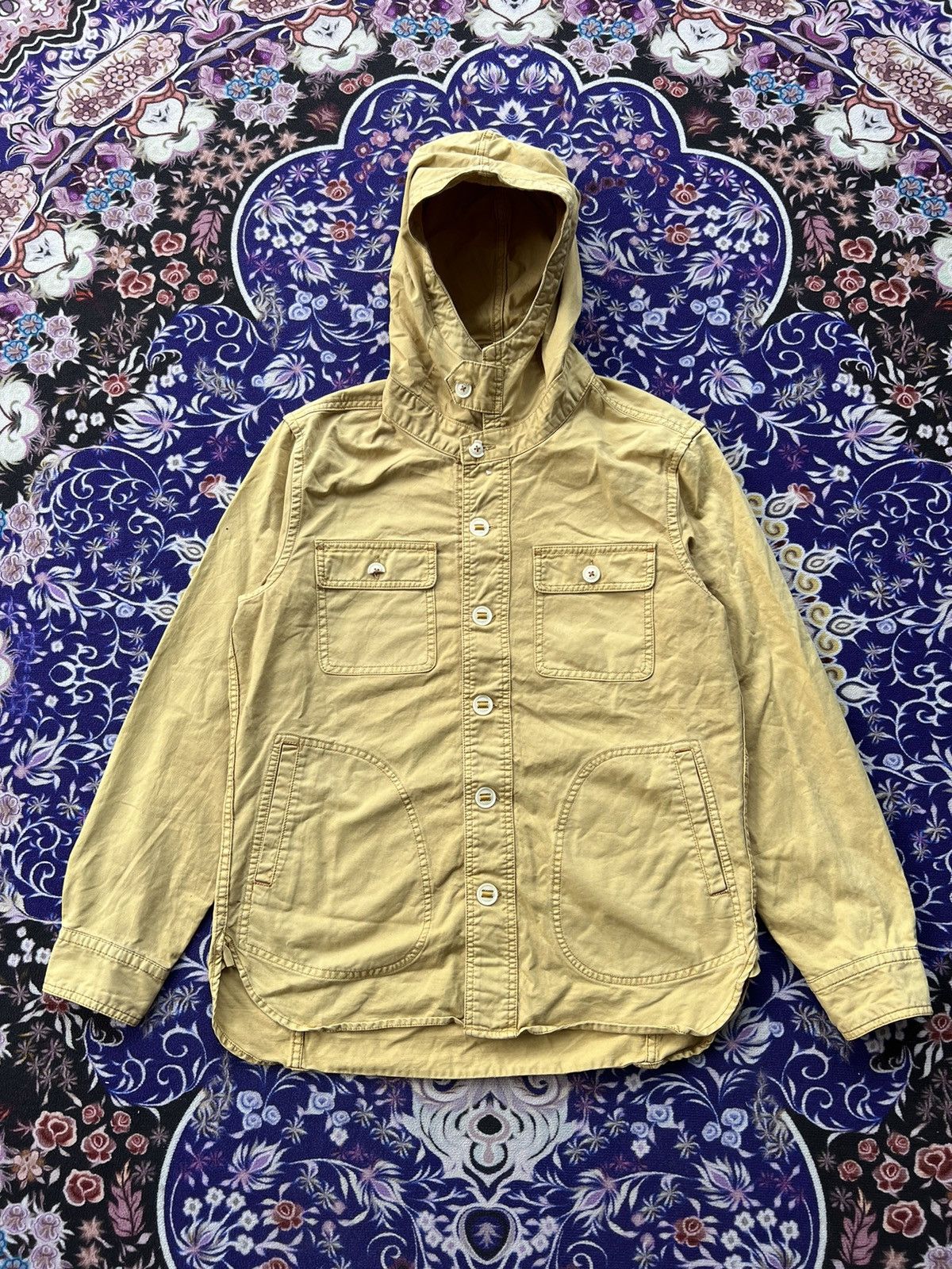 Designer Issey Miyake Jun Men 4 Pockets Denim Style Hooded Jacket Size US M / EU 48-50 / 2 - 1 Thumbnail