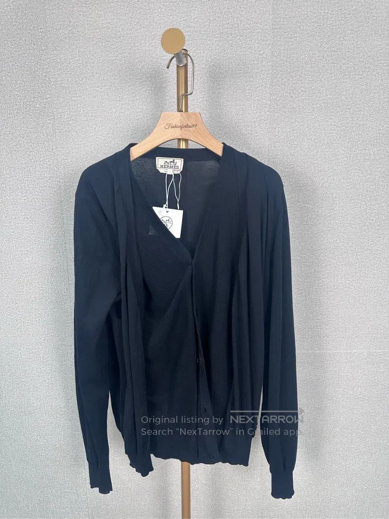 Hermes Hermes Black Lightweight Knit Open Cardigan Size S / US 4 / IT 40 - 1 Thumbnail