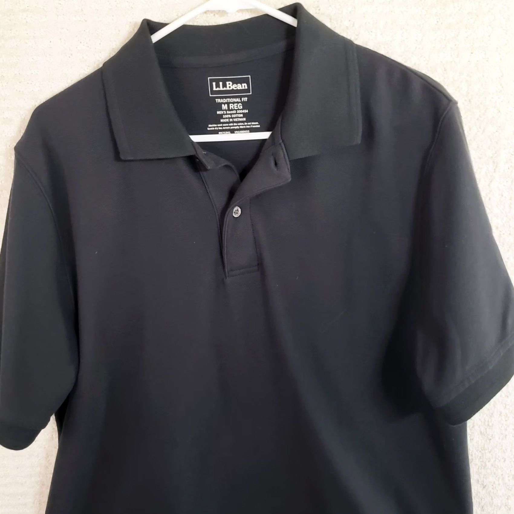 Vintage L.L. Bean Polo Shirt Black Regular Fit Short Sleeve Collared 100% Cotton Mens M Size US M / EU 48-50 / 2 - 2 Thumbnail
