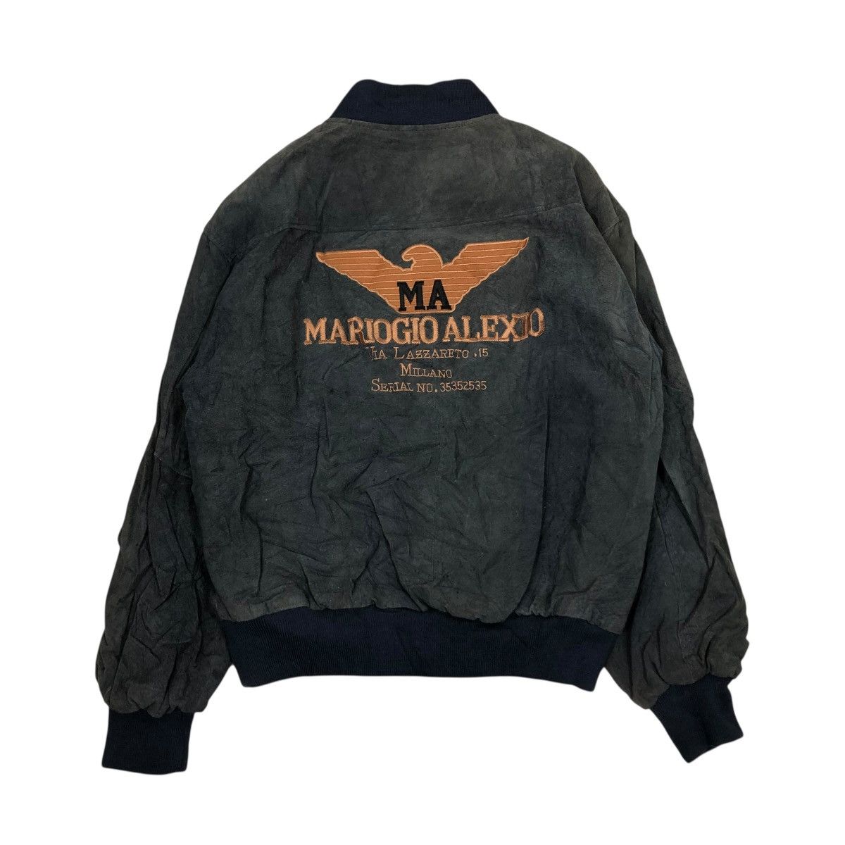 Vintage 🔥VINTAGE BOMBER LEATHER JACKET MARZENO BIG LOGO ISSEY MIYAKE Size US M / EU 48-50 / 2 - 1 Thumbnail