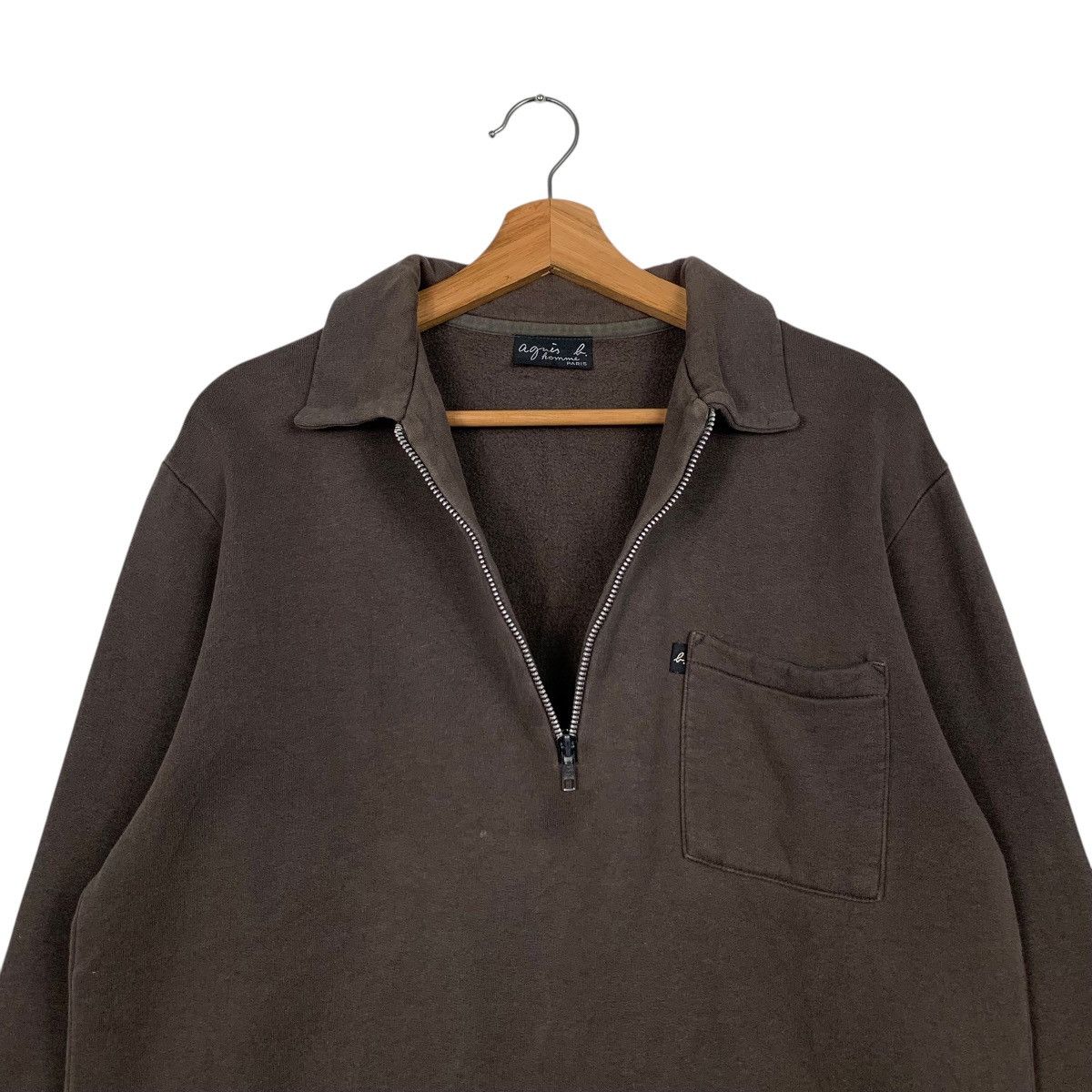 agnes b. AGNES B Half Zip Collared Single Pocket Sweatshirt #1607-C72 Size US M / EU 48-50 / 2 - 10 Thumbnail