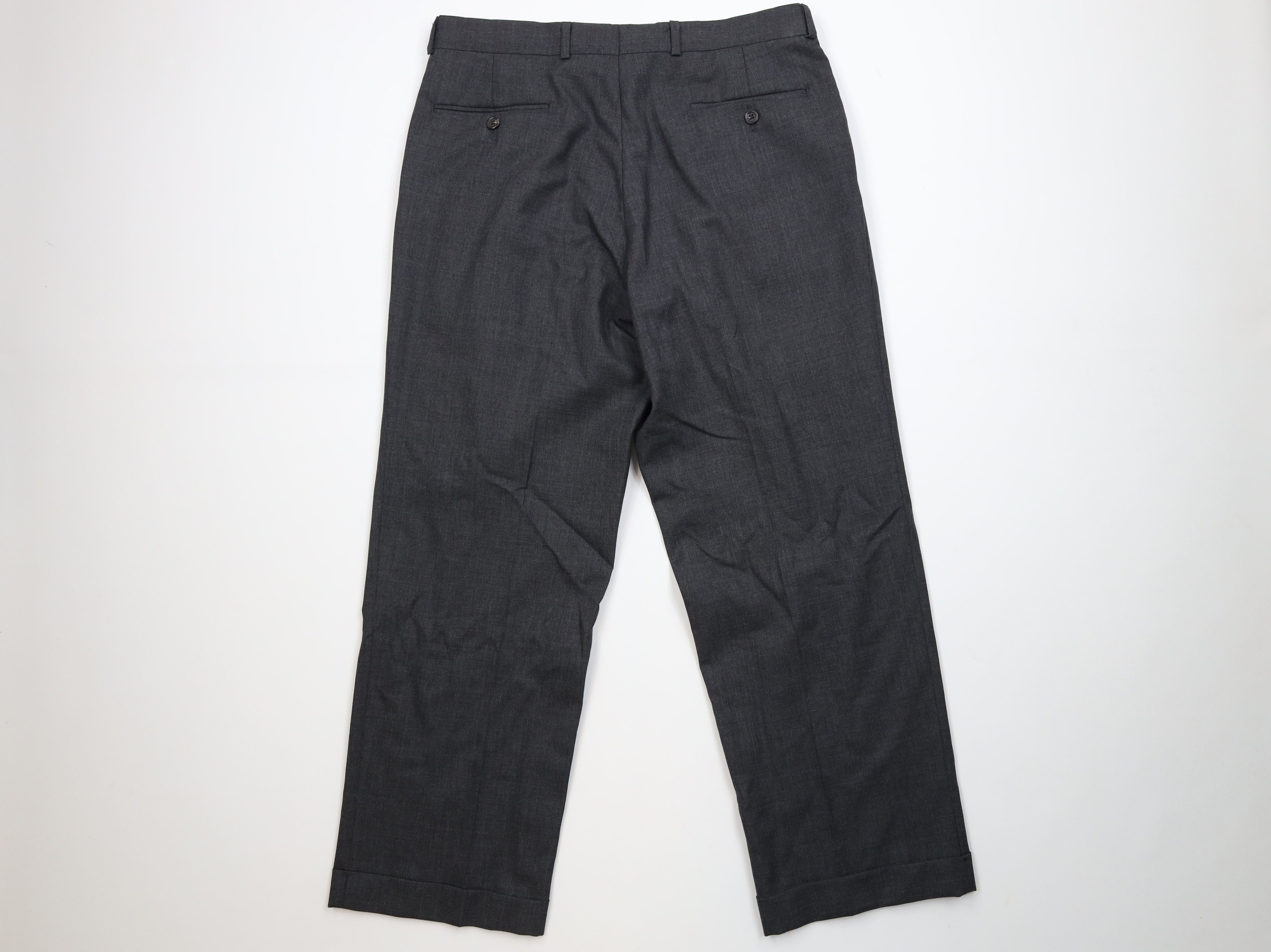 Ralph Lauren Vintage Ralph Lauren Wool Wide Leg Chino Pants Charcoal Gray Size US 34 / EU 50 - 9 Thumbnail