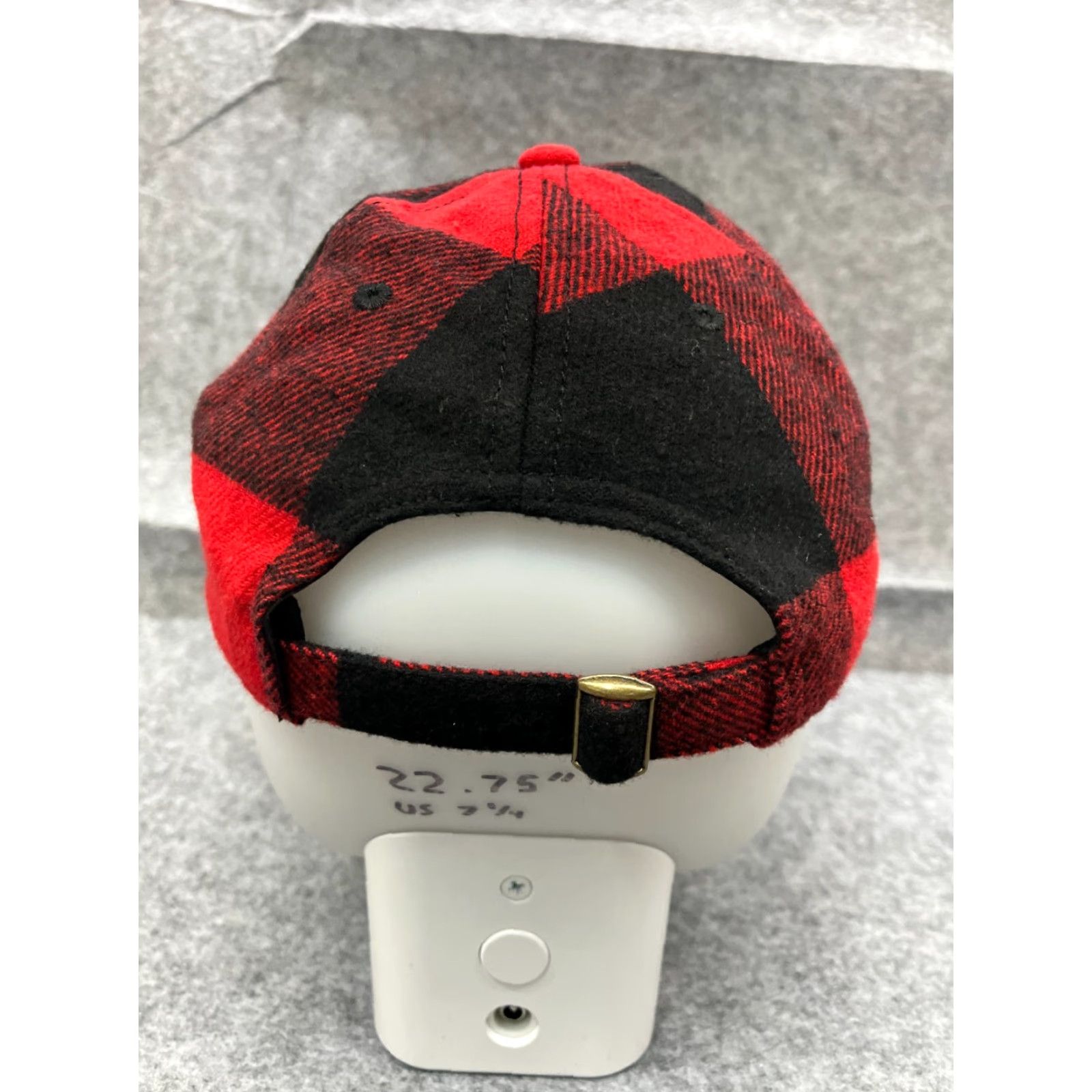Vintage NOBO Hat Cap Strap Back Adult One Size Red Black Plaid Flannel Poly Wool Lumberj Size ONE SIZE - 6 Thumbnail