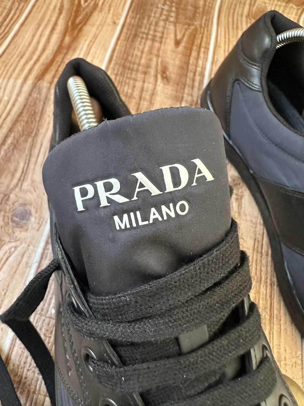 Prada Prada Men’s Nylon-Spazzolato Leather Sneaker Lowtops Size US 10 / EU 43 - 16 Thumbnail