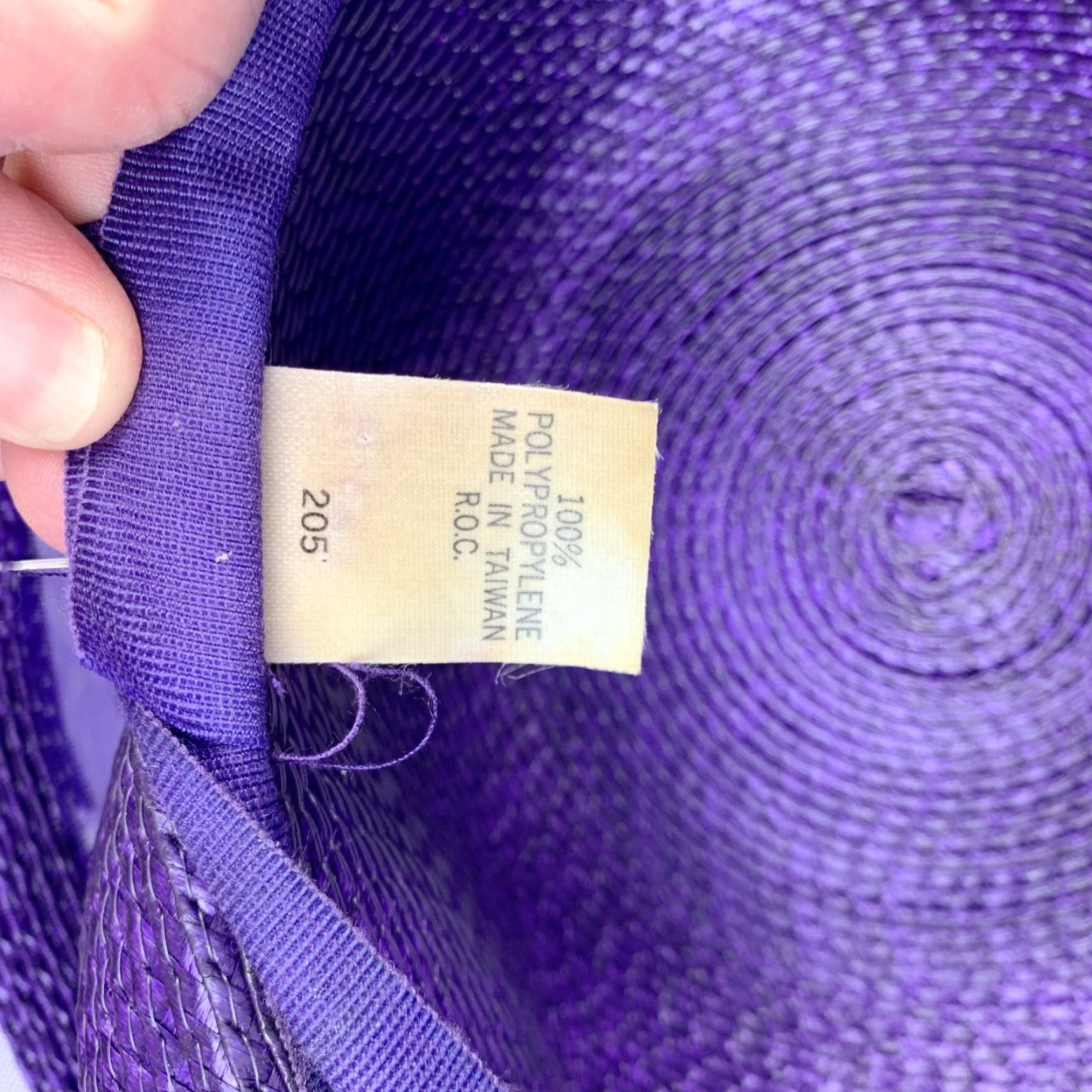 Vintage VINTAGE Taiwan Polypropylene Fancy Tea Derby Church Hat Purple Pearl Tulle Derby Purple 1980s Womens Size ONE SIZE - 5 Thumbnail