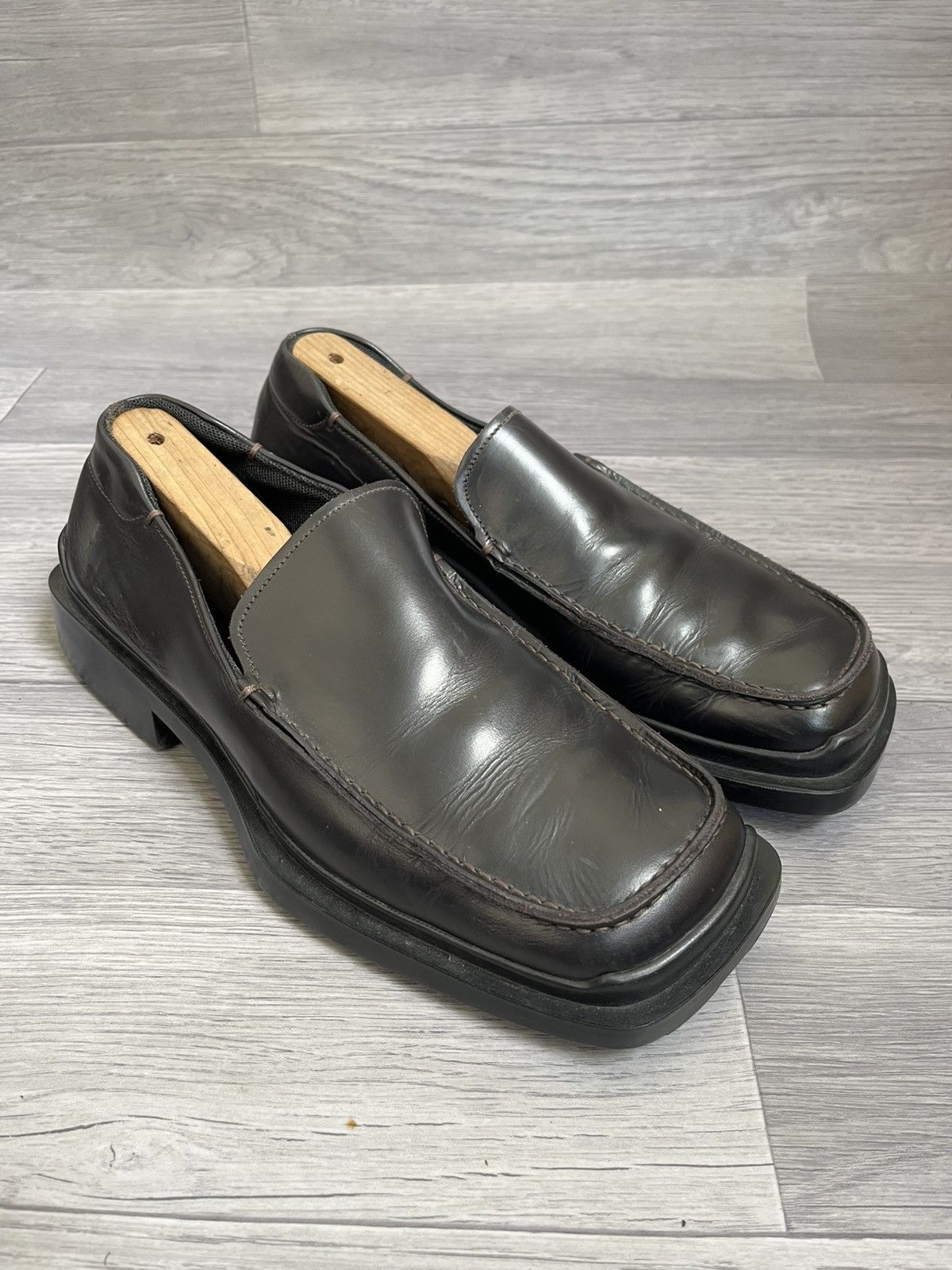 Prada Vintage FW 98 Prada square toe leather mule loafers uk7 Size US 8 / EU 41 - 9 Thumbnail