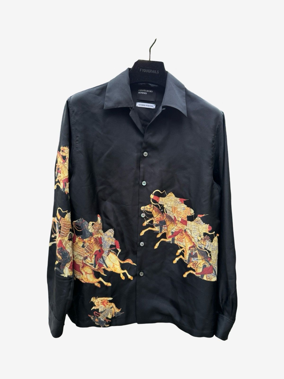 Enfants Riches Deprimes Black SS19 Comic Print Silk Shirt | Grailed