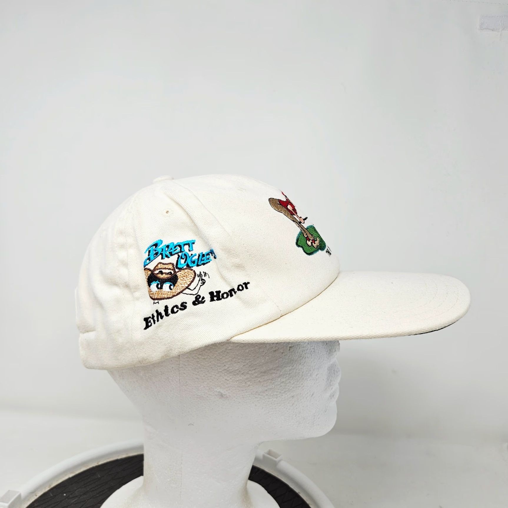 Vintage VINTAGE Brett Ogle Gimme Funny Golf Parody Preppy PGA Faded 90s Adjustable Baseball Cap Hat Men's Beige Cotton Canvas Cap Size ONE SIZE - 5 Thumbnail