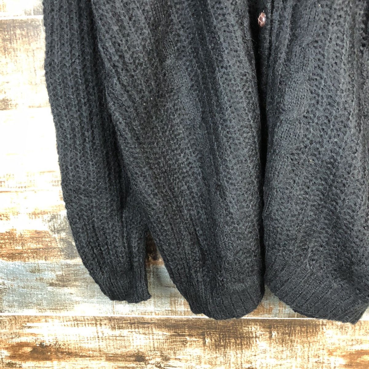 Aran Isles Knitwear View Life Black Patterned Cardigan knitwear #A1686 Size XL / US 12-14 / IT 48-50 - 7 Thumbnail