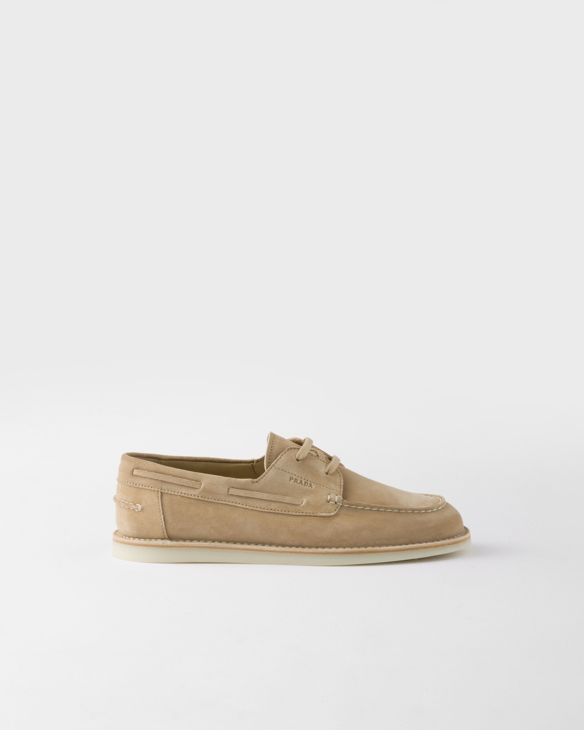 Prada o1bcso1str1025 Bleached Suede Loafers in Beige Size US 8 / EU 41 - 2 Thumbnail