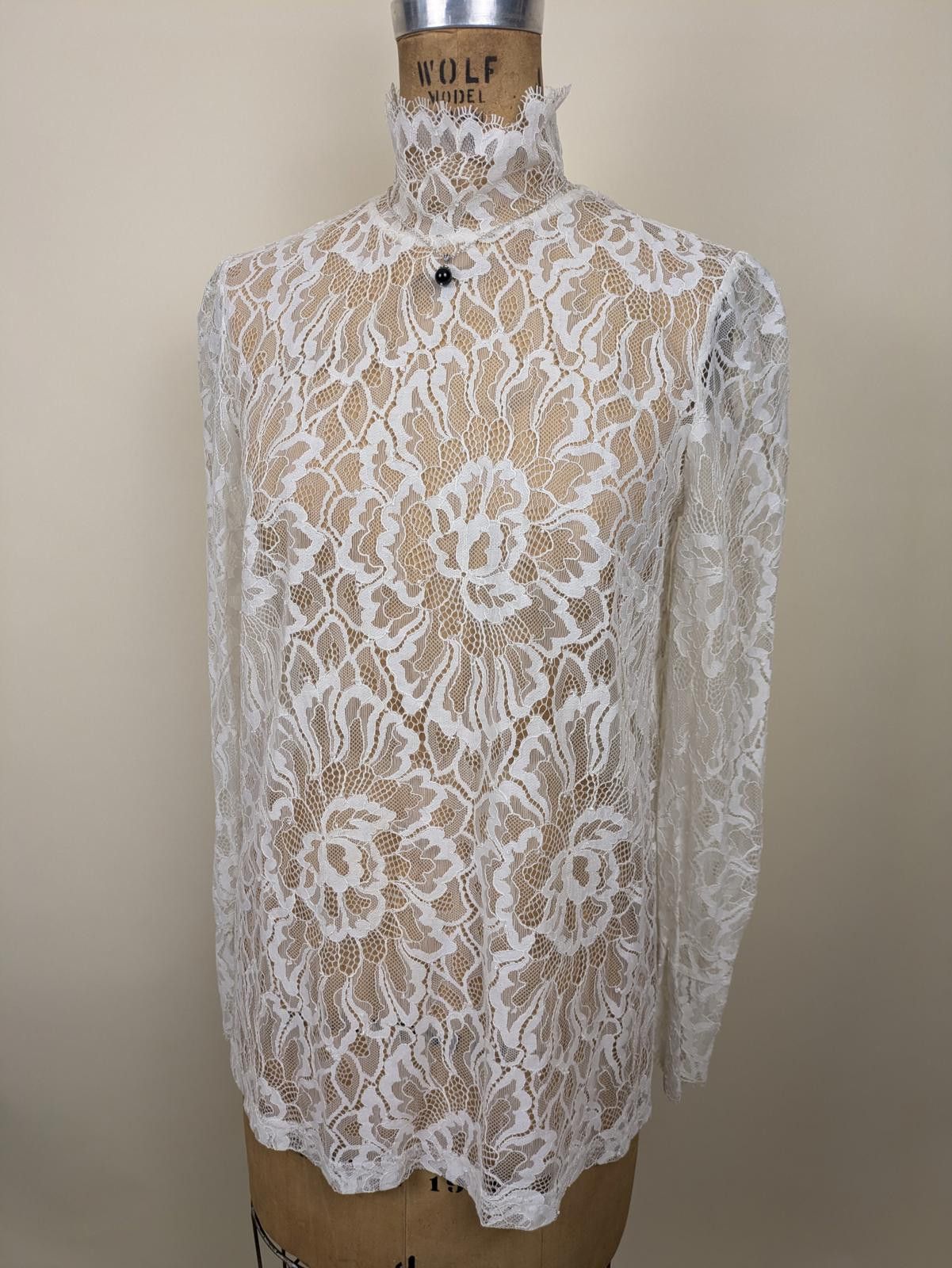Other white floral lace sheer blouse Size M / US 6-8 / IT 42-44 - 1 Thumbnail
