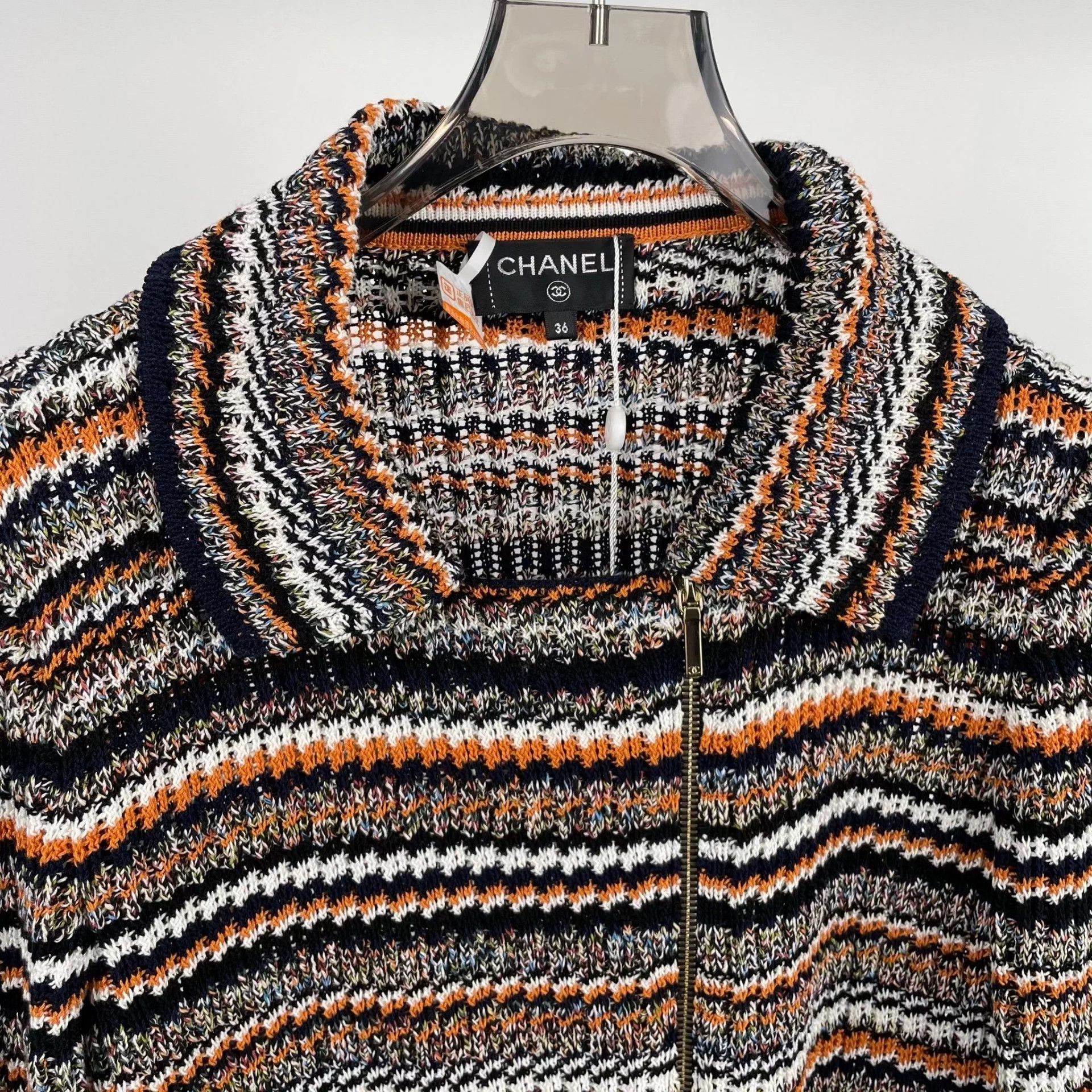 Chanel CHANEL Striped Knit Cardigan 36 Size XS / US 0-2 / IT 36-38 - 6 Thumbnail