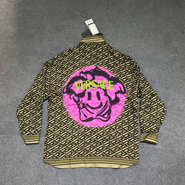 Versace Medusa smiley face fashion long sleeve shirt