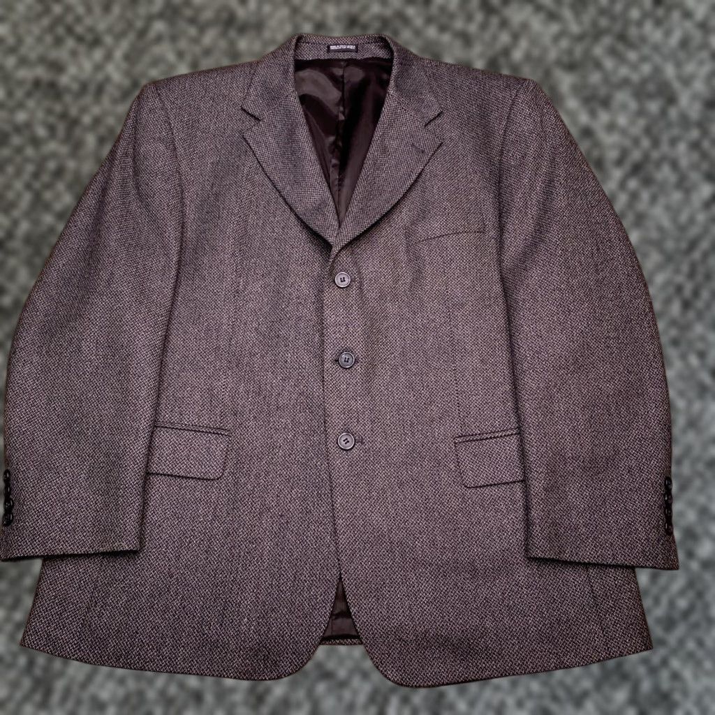 Stafford Stafford Blazer Gray Wool Cashmere Tweed Short 44 Chest 46 Notch Lapel Single-Breasted 3-Button Ventless Dry Clean Only Mens Sport Coat Vintage? No Size US 44 / EU 60 - 1 Thumbnail