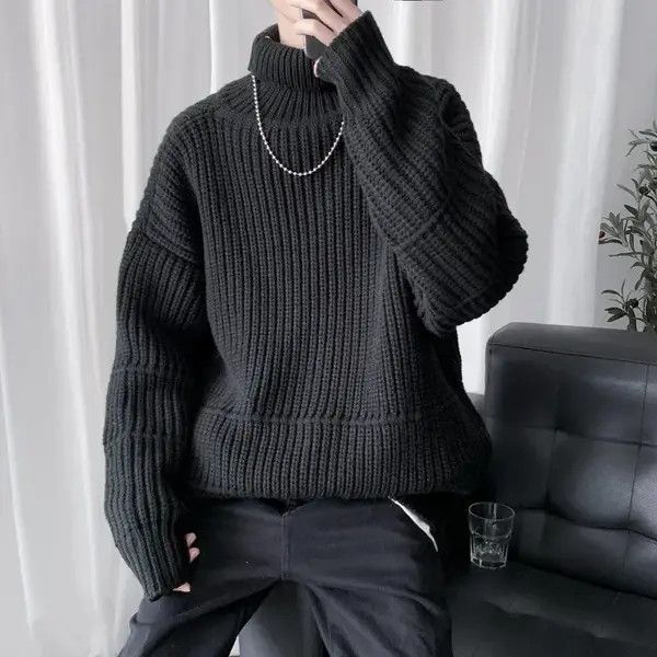 VIBE Turtle Neck - Style Streetwear Knitted Sweatshirt Size US XXL / EU 58 / 5 - 4 Thumbnail