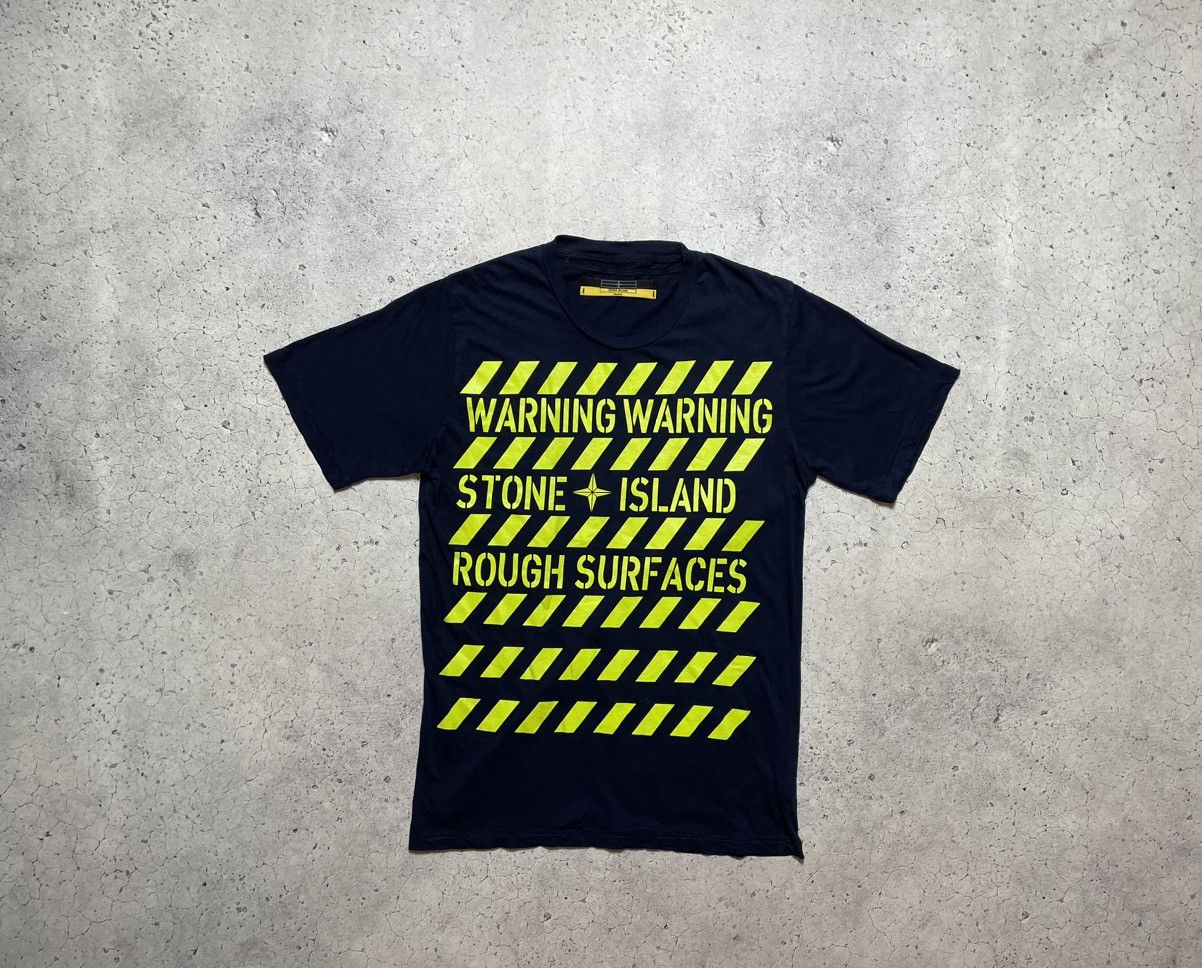 Stone Island Vintage Stone Island Denim Big Logo Warning T-Shirt Size US L / EU 52-54 / 3 - 1 Thumbnail