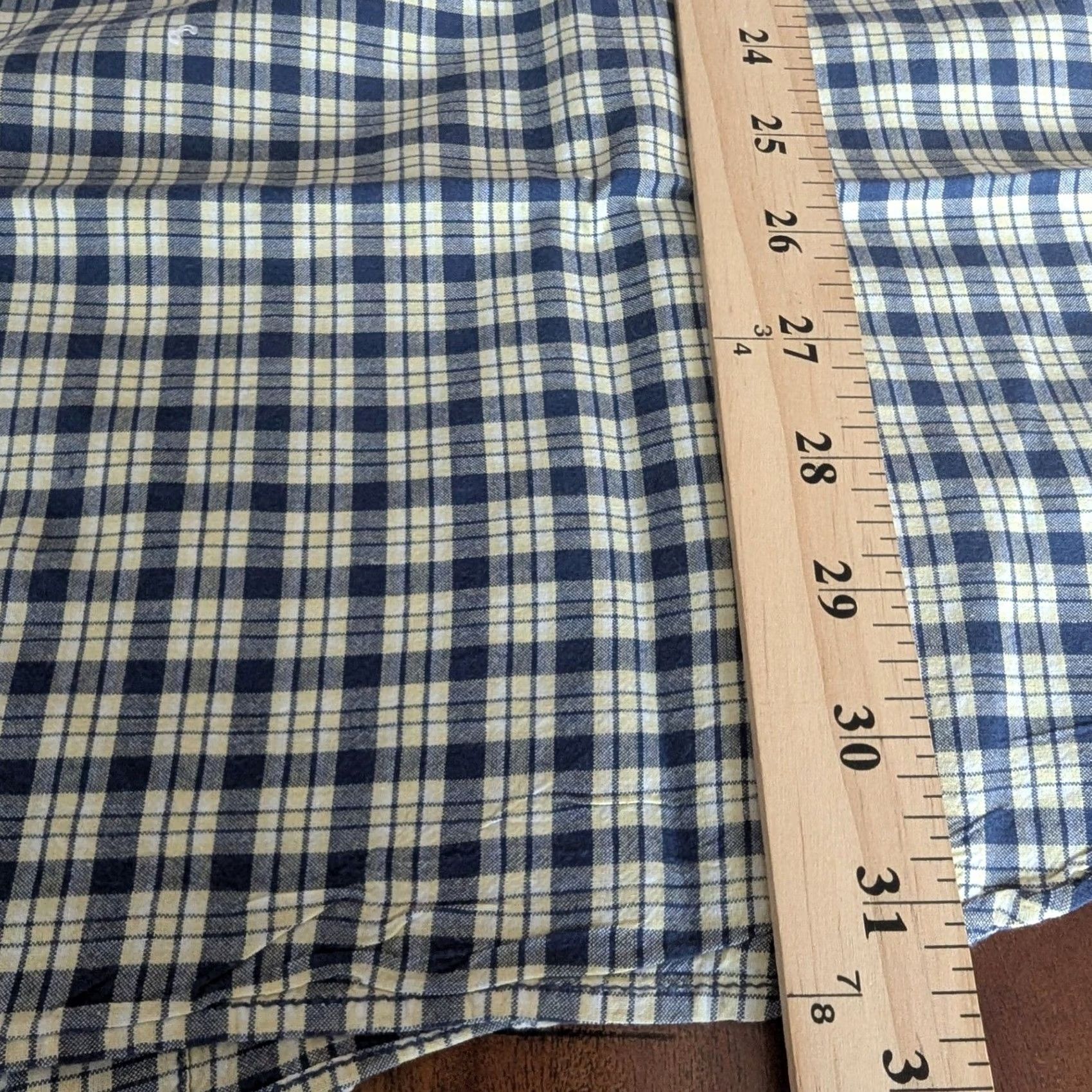 Polo Ralph Lauren Ralph Lauren Sport Short Sleeve Plaid Button-Down Shirt Navy Blue Cream Mens L Size US L / EU 52-54 / 3 - 6 Thumbnail