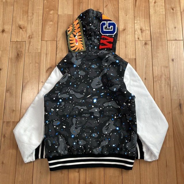Bape BAPE Space camo shark hoodie varsity jacket a bathing ape Size US S / EU 44-46 / 1 - 7 Thumbnail
