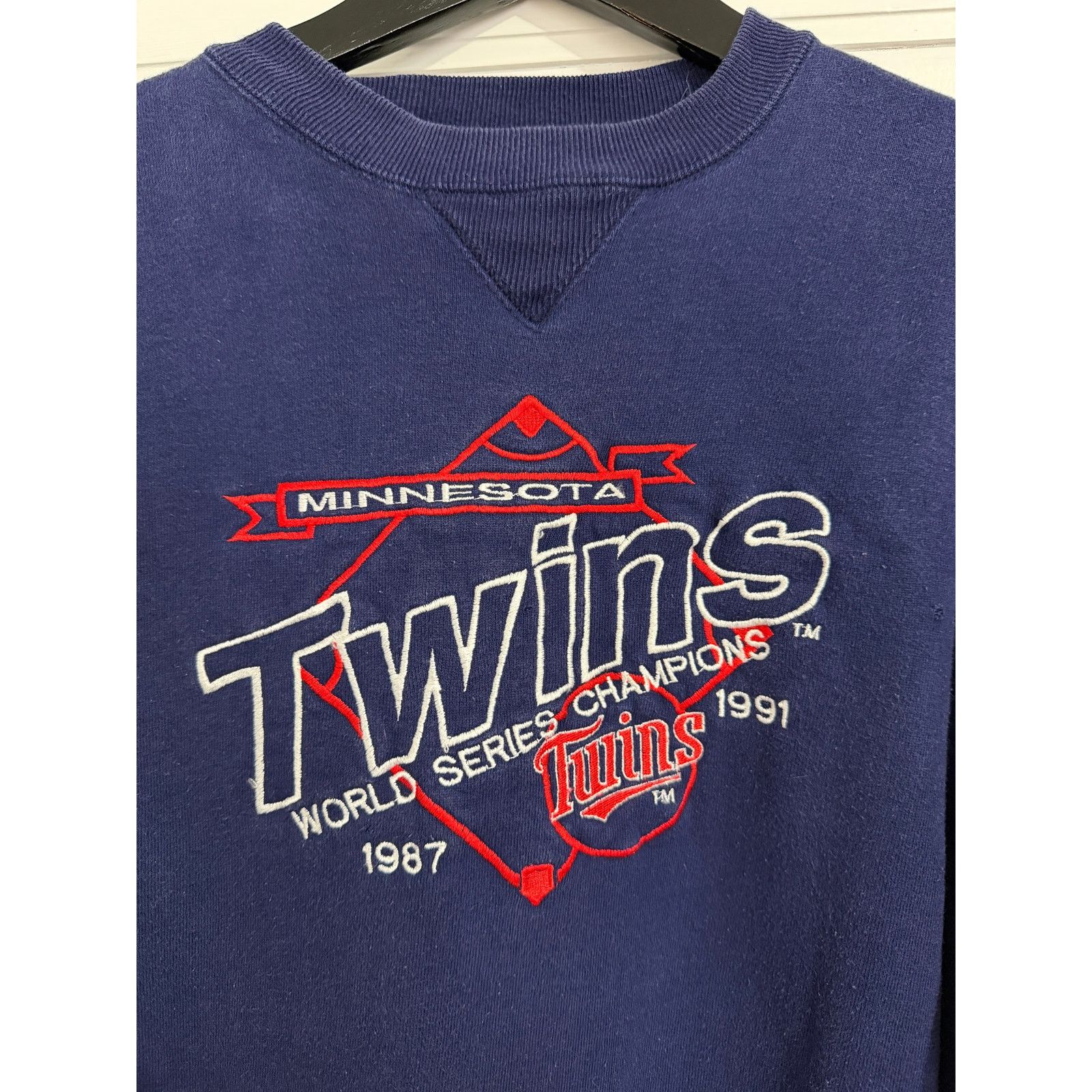 Logo 7 Vintage Minnesota Twins 1987/1991 World Series Crewneck Sz M Size US M / EU 48-50 / 2 - 2 Thumbnail