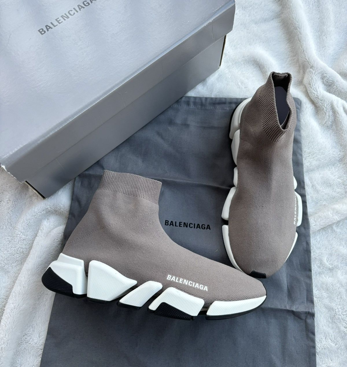 Balenciaga Balenciaga Light Taupe Brown Speed Runners Grailed