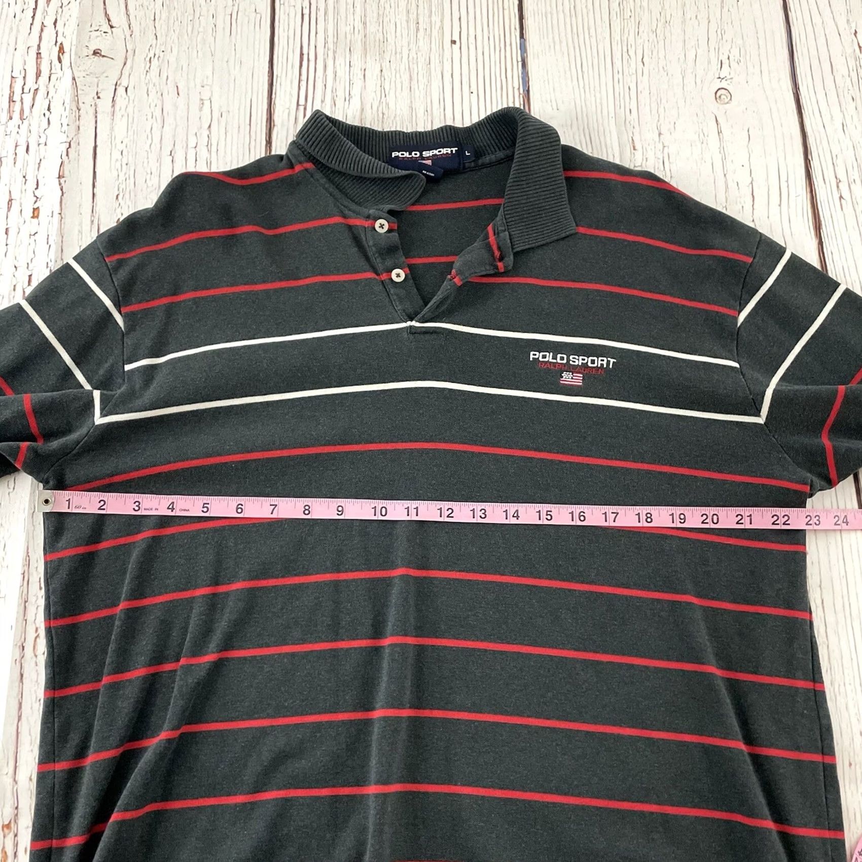 Vintage VINTAGE Polo Sport Striped Rugby Long Sleeve Shirt Men's L Gray 90s Size US L / EU 52-54 / 3 - 5 Thumbnail