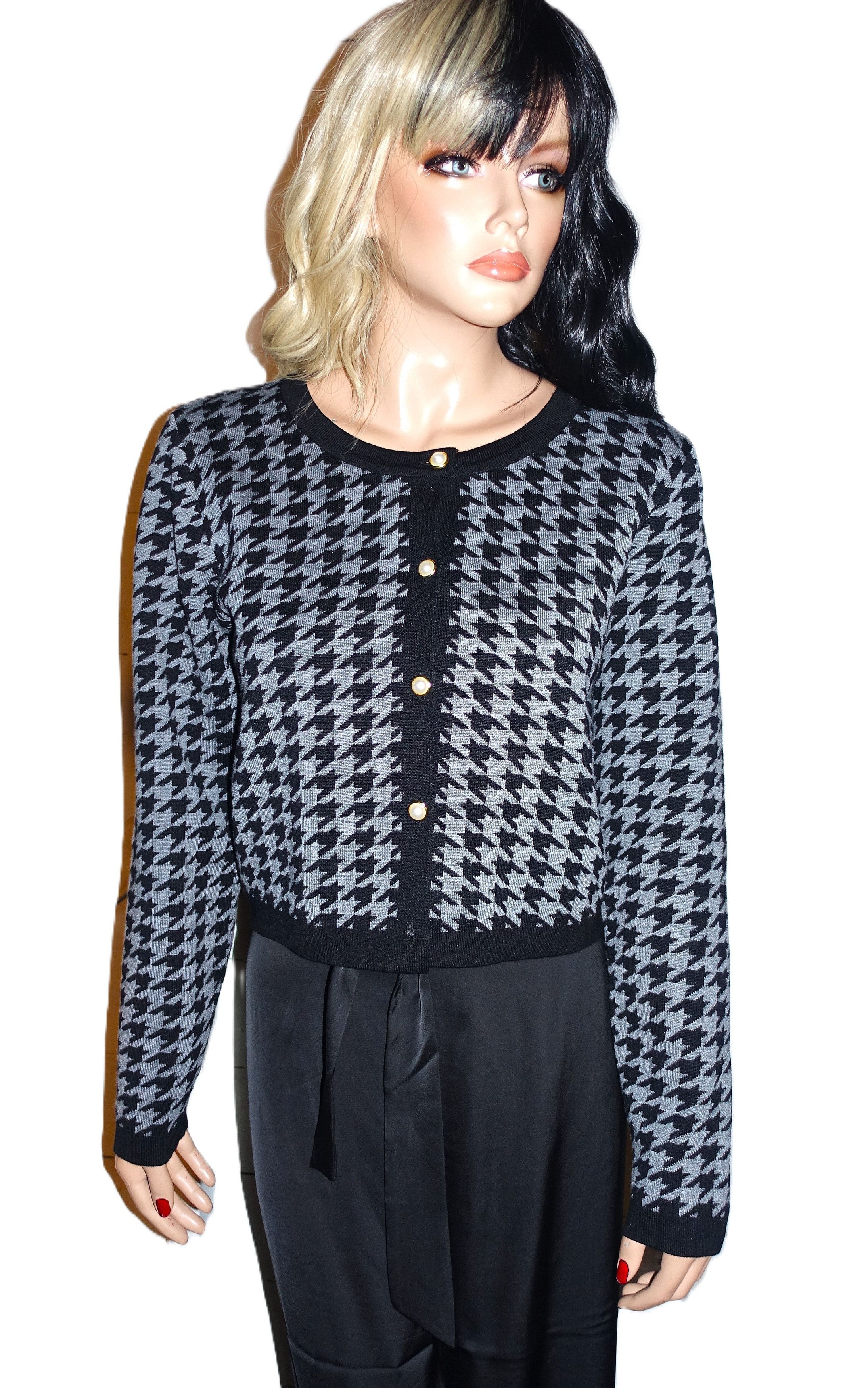 Other Taylor Black Gray Cardigan Sweater L Size L / US 10 / IT 46 - 3 Thumbnail