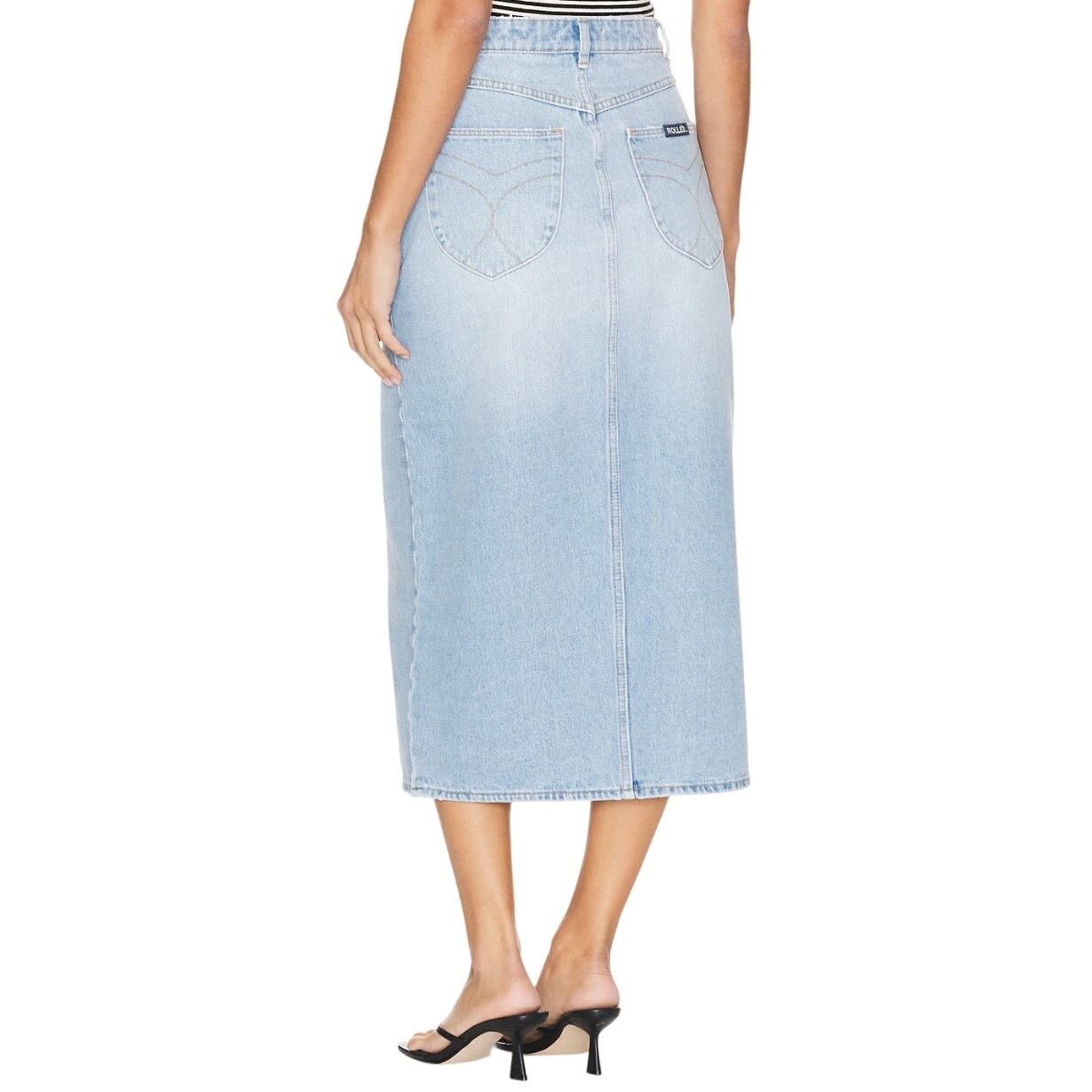Rolla's Rolla's Chicago Midi Jean Skirt in Old Stone, Size 24 Size 24" / US 00 / IT 34 - 3 Thumbnail