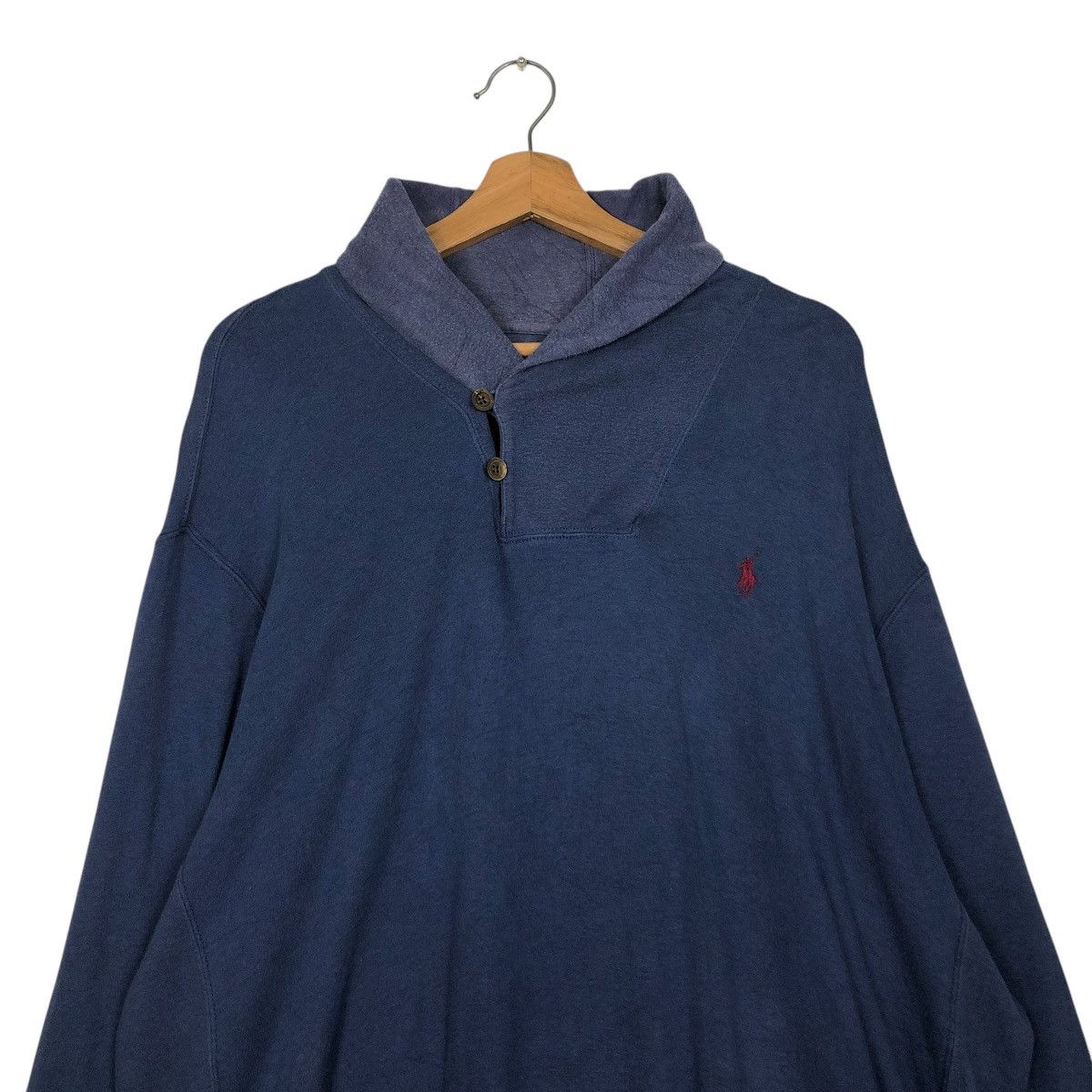 Polo Ralph Lauren 🔥VINTAGE POLO RALPH LAUREN SWEATSHIRT TURTLE NECK BUTTON Size US XL / EU 56 / 4 - 4 Thumbnail