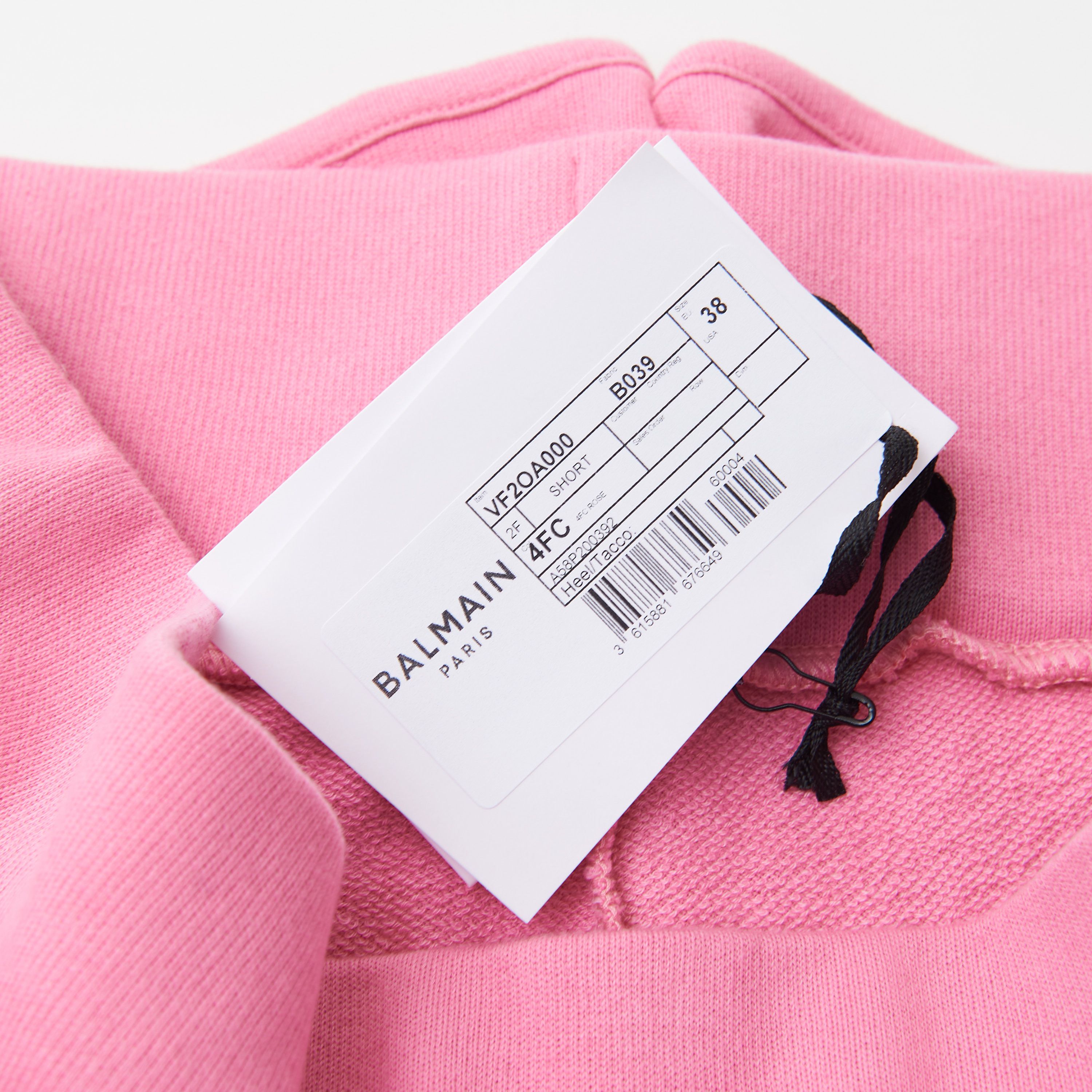 Balmain Light Pink Cashmere & Cotton Shorts With Monogram Logo Size 28" / US 6 / IT 42 - 8 Thumbnail