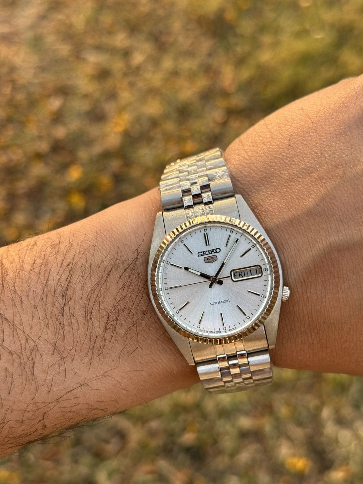 Seiko seiko 5 silver dial SNXJ automatic 7009-3110 Japan Made Size 36 - 22 Thumbnail