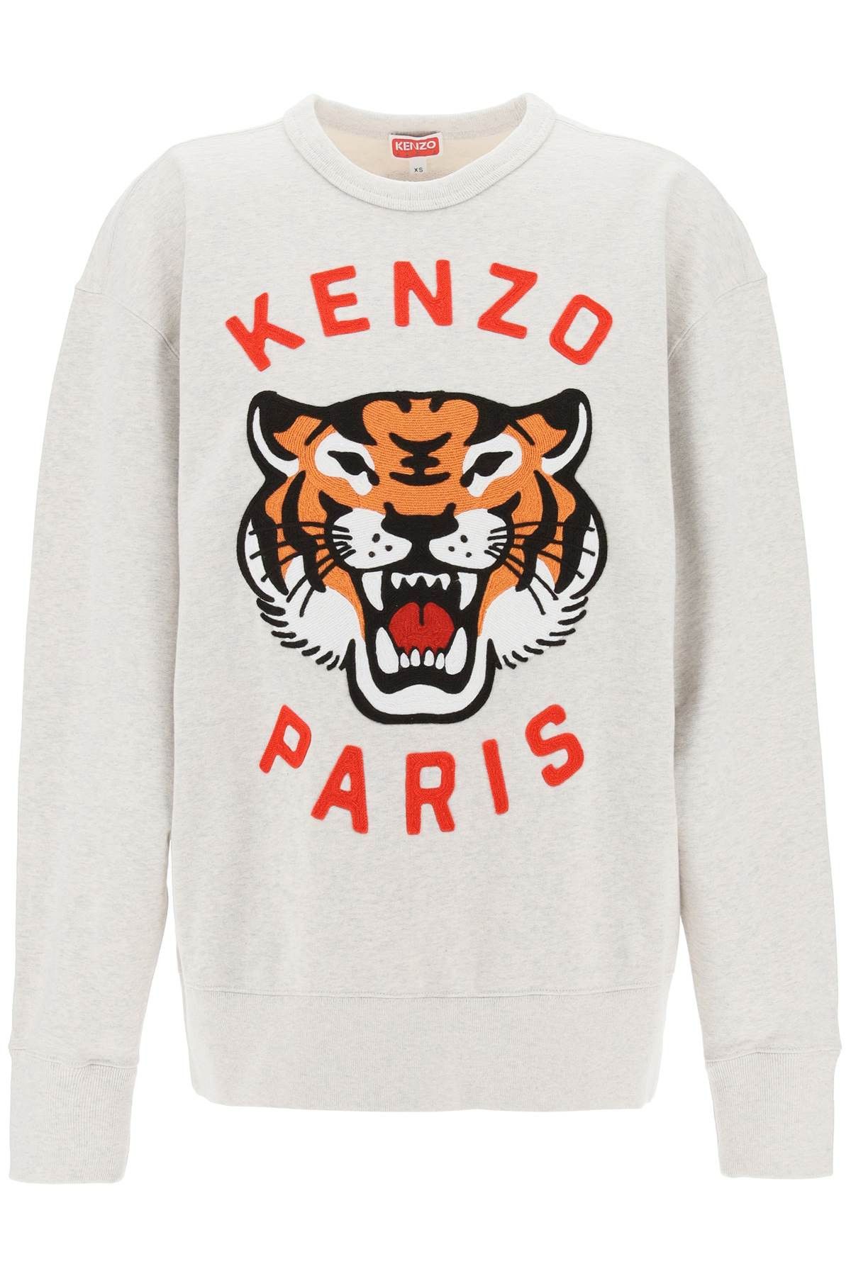 image of Kenzo 'lucky Tiger' Oversized Sweatshirt in Gris Clair, Women's (Size Small)