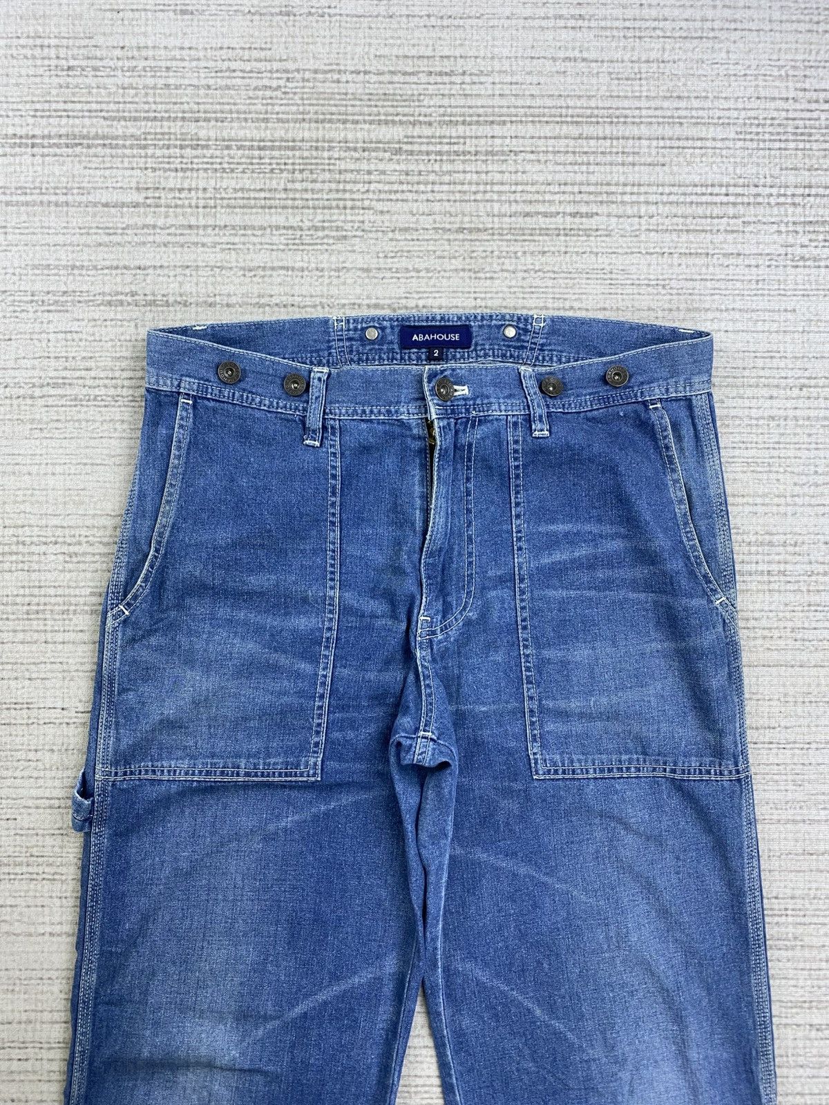 ABAHOUSE × Japanese Brand × Vintage Vintage Abahouse Carpenter Buckle Back Denim Pants Size US 34 / EU 50 - 5 Thumbnail