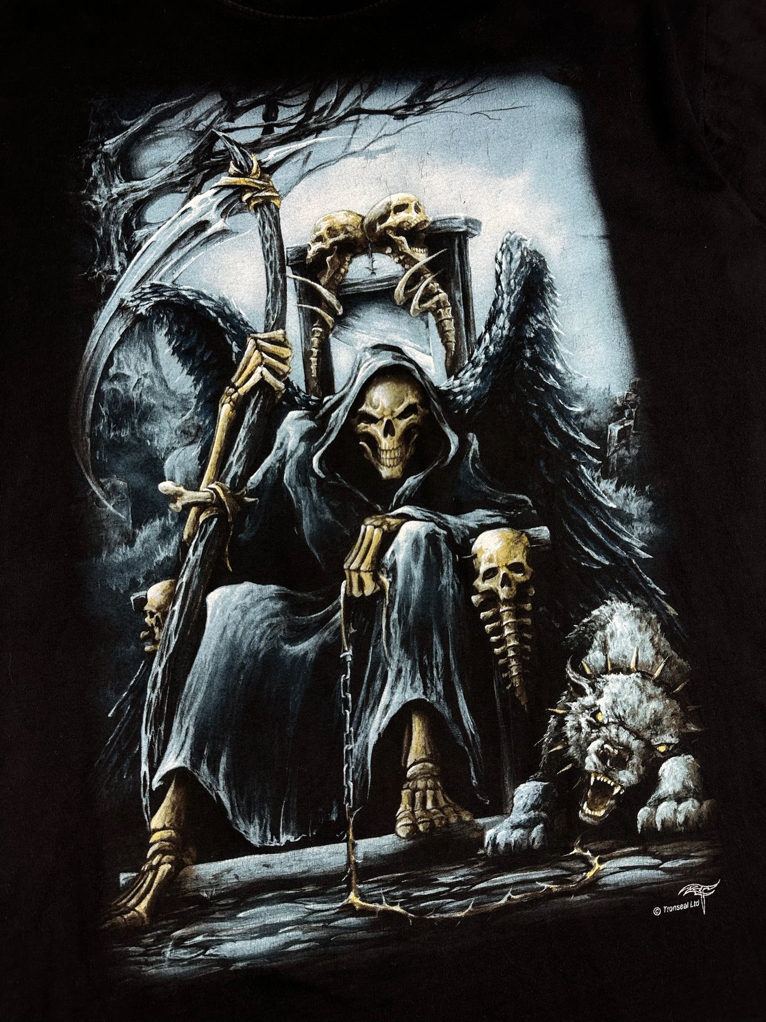 Vintage Vintage Skull Death Y2K Skeleton Spiral Style Tee Size US L / EU 52-54 / 3 - 2 Thumbnail