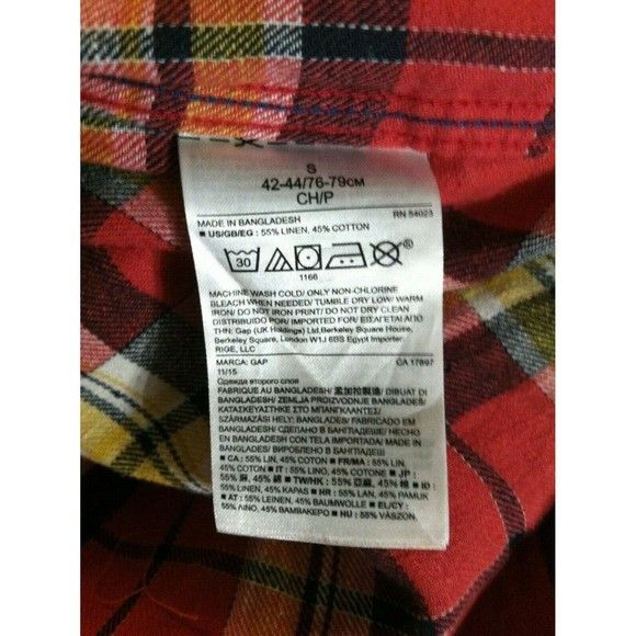 Gap GAP MENS NEW 55%LINEN 45%COTTON CASUAL SHIRT SIZE: S Size US S / EU 44-46 / 1 - 3 Thumbnail