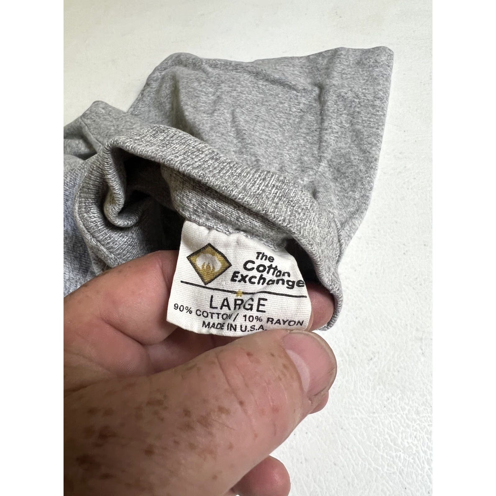 Vintage VINTAGE Cotton Exchange Arizona State Large T-shirt Gray Crew Neck Short Sleeve Embroidered Men Regular Stains 90s School Size US L / EU 52-54 / 3 - 7 Thumbnail