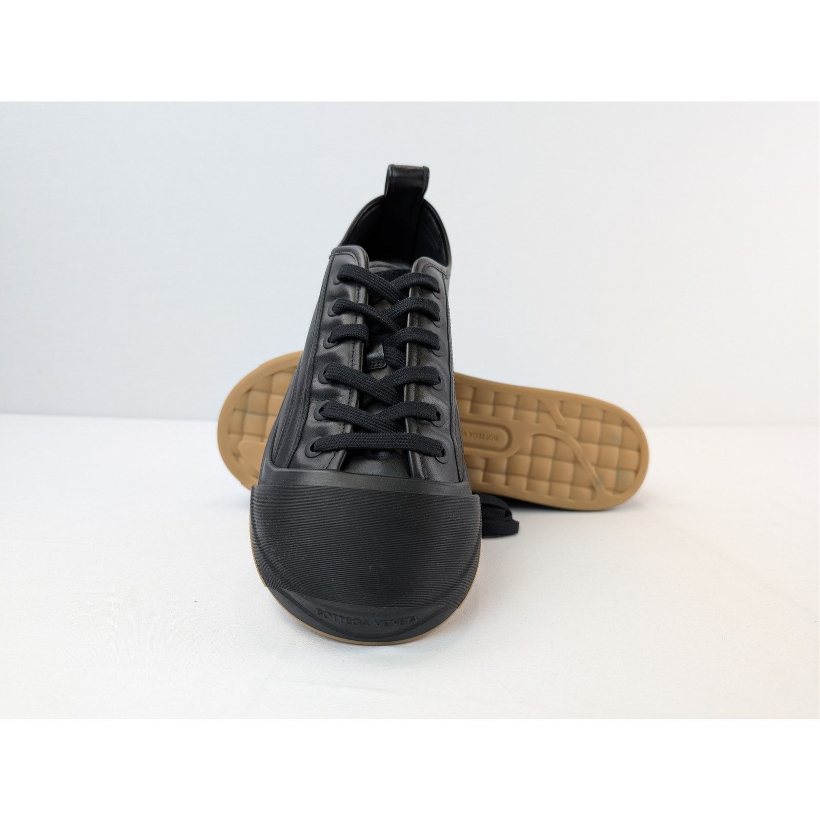 Bottega Veneta o1rshd1 City Calfskin Vulcan Sneakers in Black Size US 12 / EU 45 - 12 Thumbnail