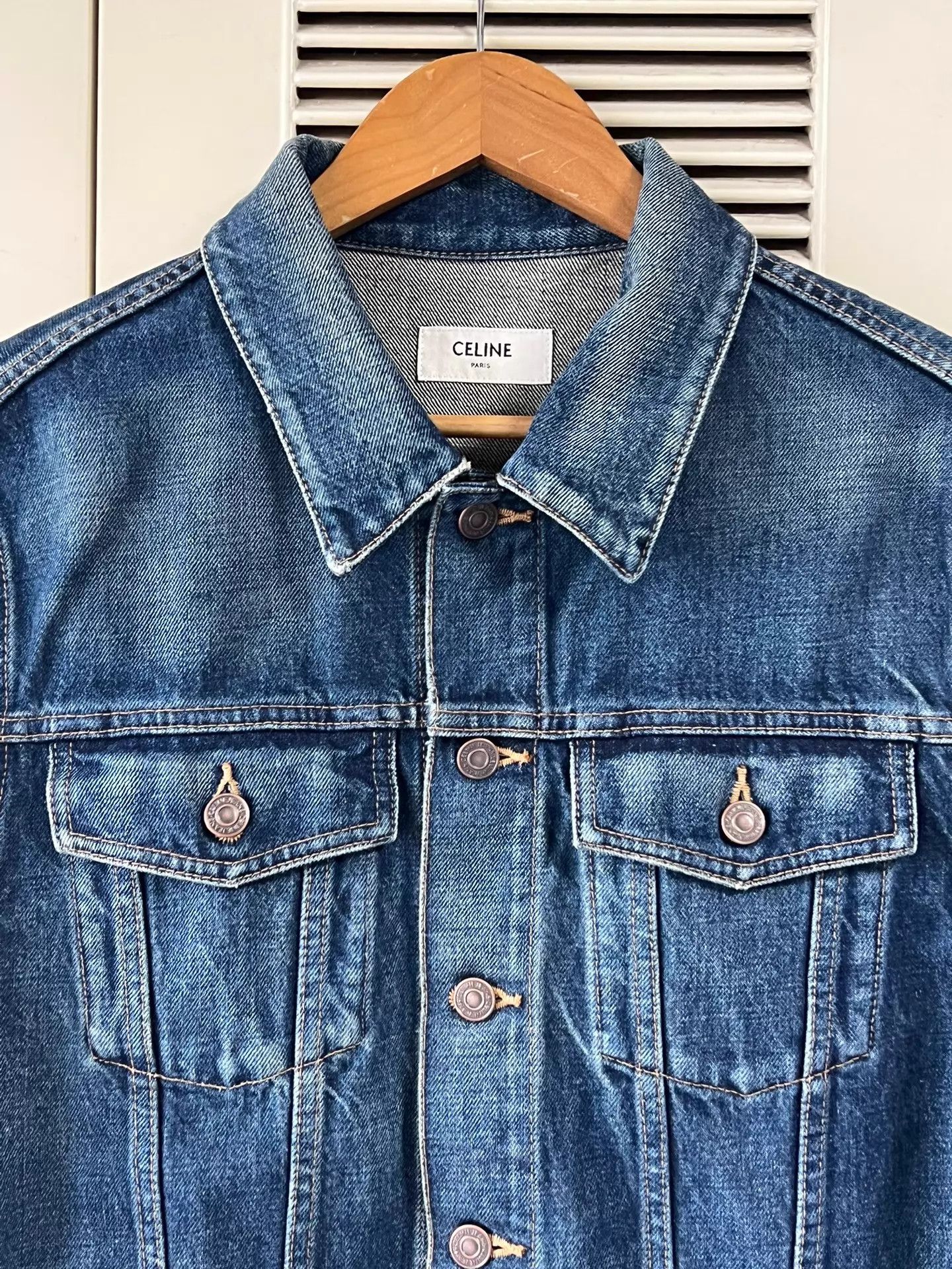 Celine Celine Denim Jacket M Celine Embroidered Back JPN Size M / US 6-8 / IT 42-44 - 3 Thumbnail