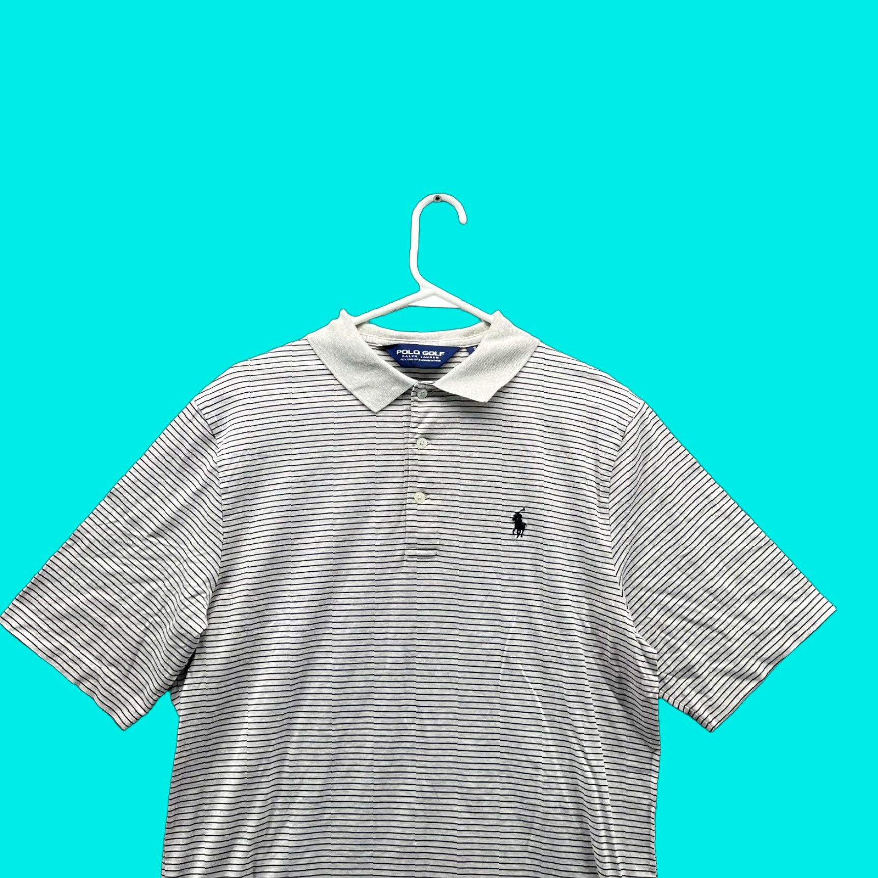 Ralph Lauren VINTAGE Ralph Lauren Polo Shirt Men Small Gray Striped Golf Pima Cotton Short Sleeve Polo Shirt Polo Golf Virginia Dept Mens XS? Size US S / EU 44-46 / 1 - 1 Thumbnail