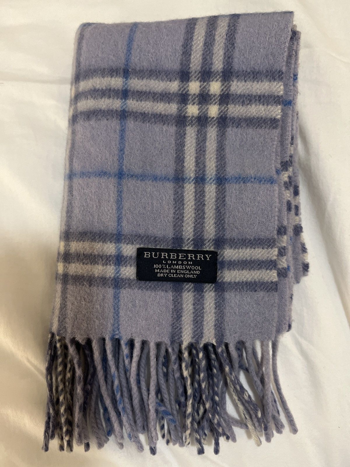 Burberry Burberry Nova Plaid Scarf Purple Grey Blue Size ONE SIZE - 1 Thumbnail