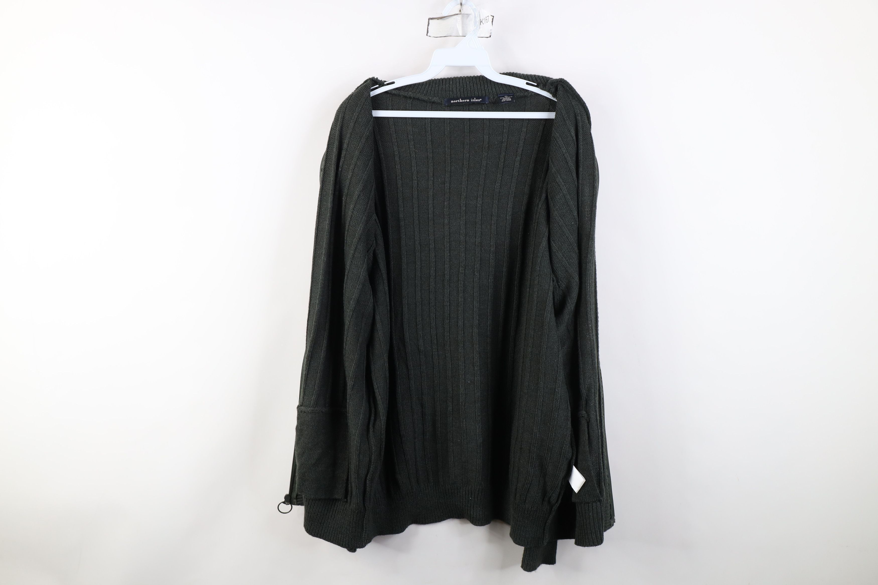 Vintage Vintage 90s Streetwear Ribbed Knit Full Zip Cardigan Sweater Size US XL / EU 56 / 4 - 8 Thumbnail