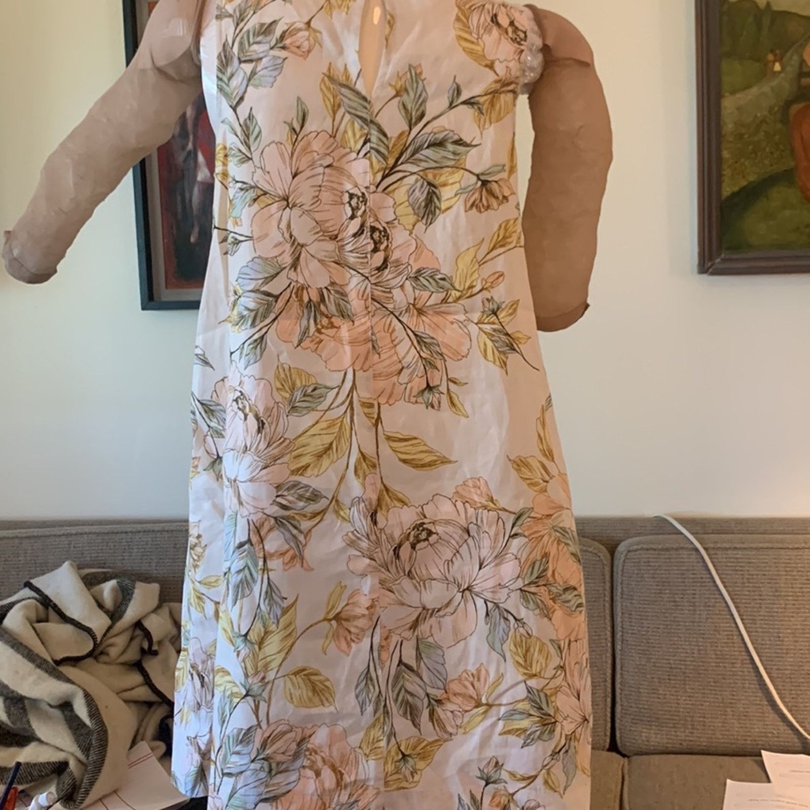 Nicole Miller Nicole Miller linen floral botanical sleeveless A-line dress Size M / US 6-8 / IT 42-44 - 7 Thumbnail