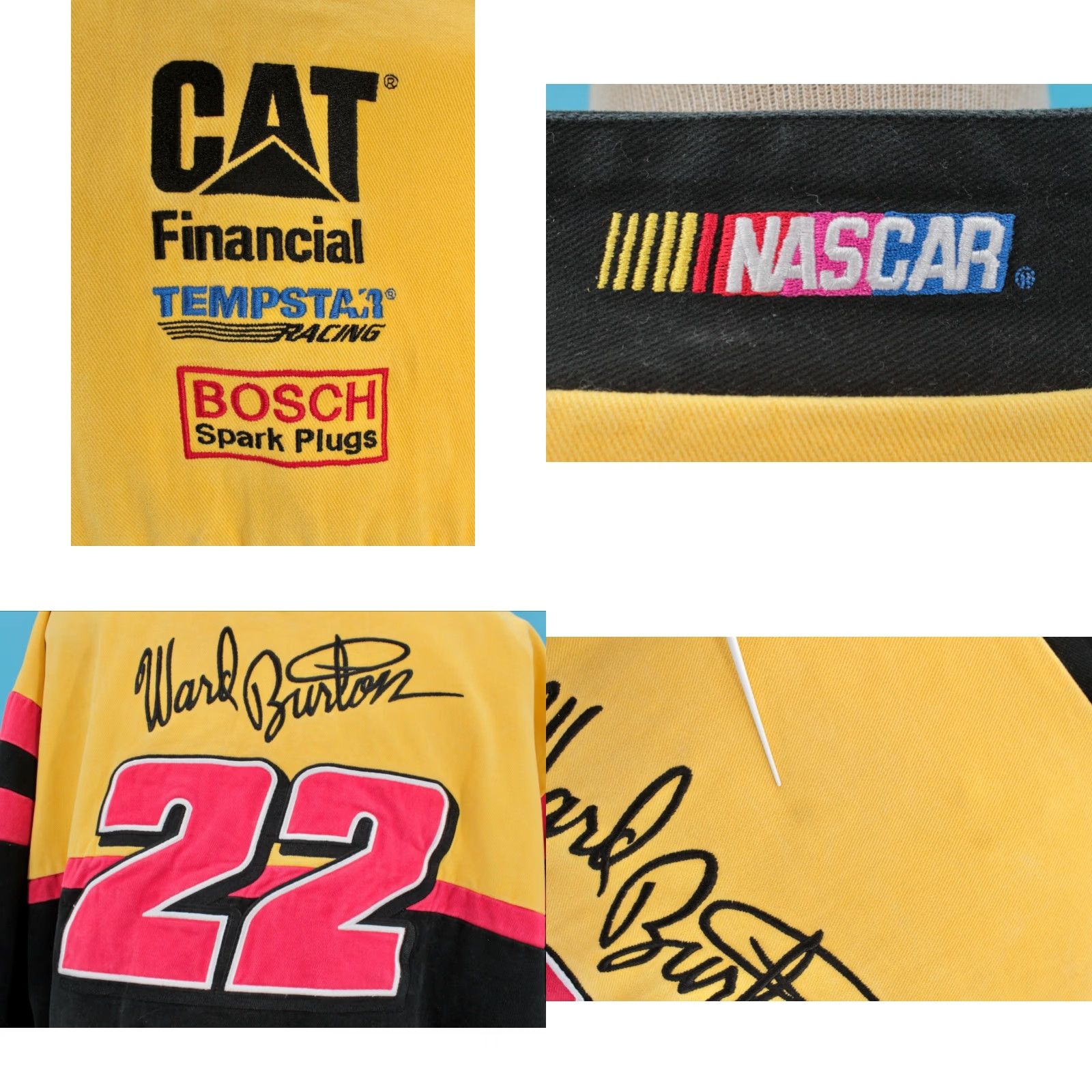 Vintage Racing Champions Apparel Mens VTG Yellow Ward Burton Nascar Racing Champions Apparel Jacket 2XL Cat Size US XXL / EU 58 / 5 - 10 Thumbnail